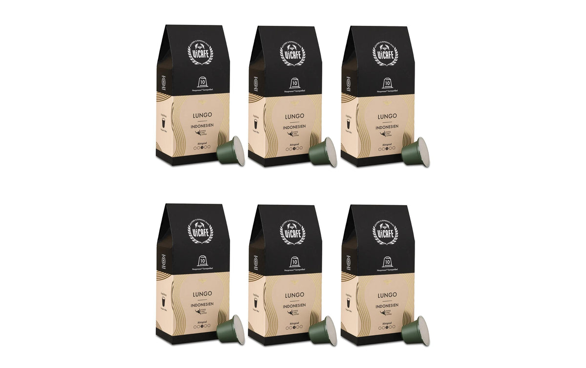 VICAFE Lungo – Kapseln für Nespresso – Caramel, 60 Kapseln