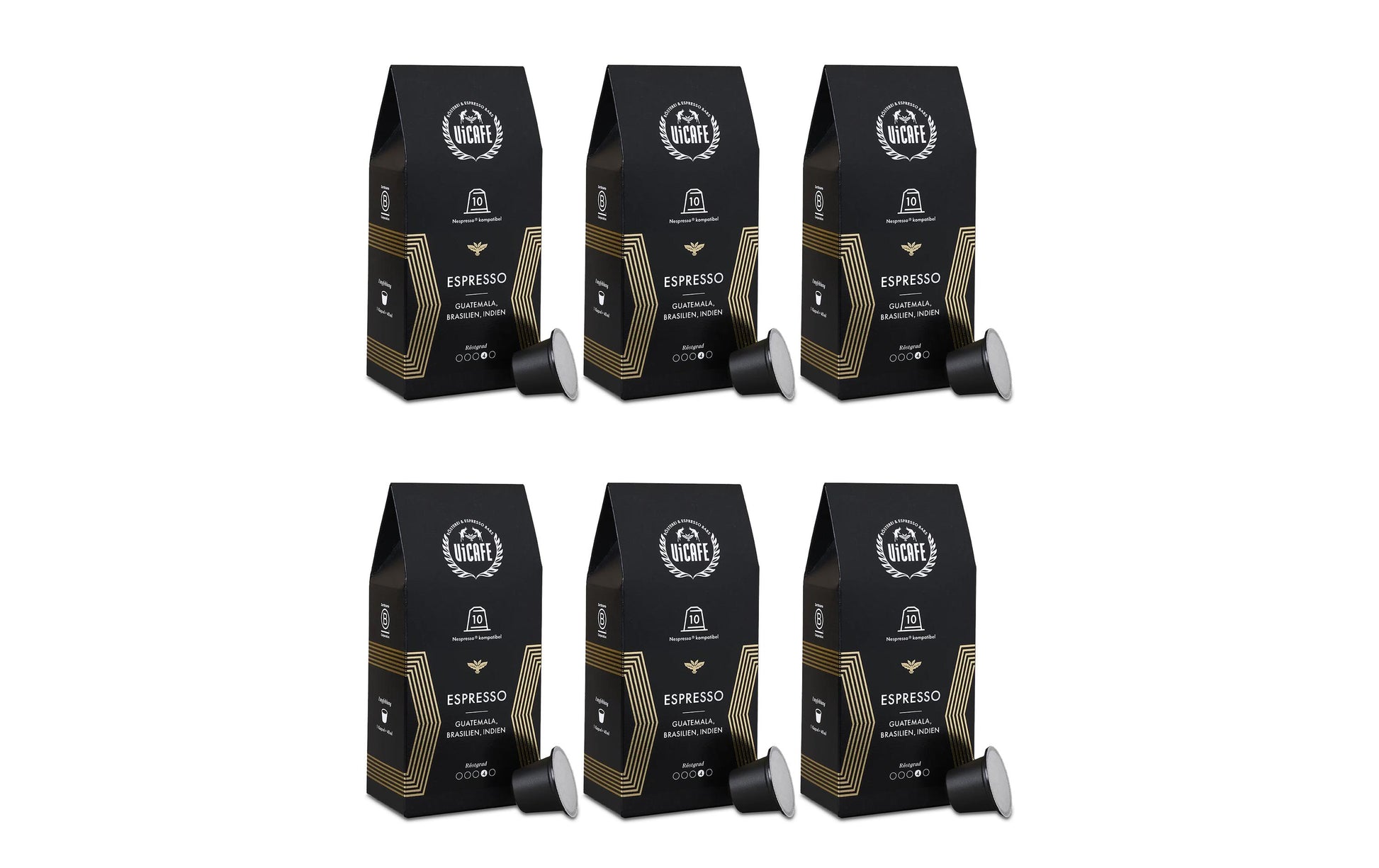 Vicafe Kapseln für Nespresso – Espresso, Caramel, 60 Kapseln