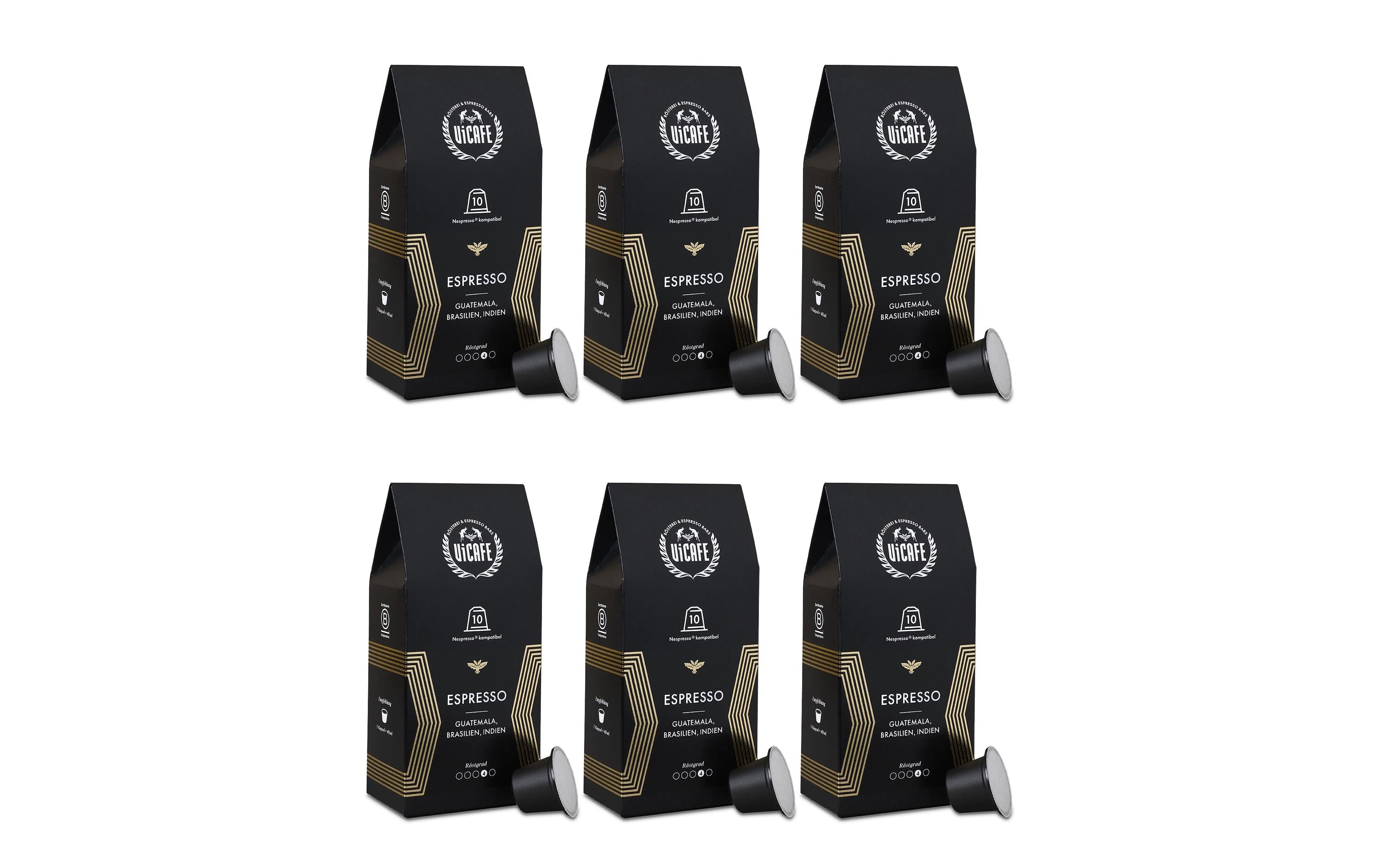 Vicafe Kapseln für Nespresso – Espresso, Caramel, 60 Kapseln
