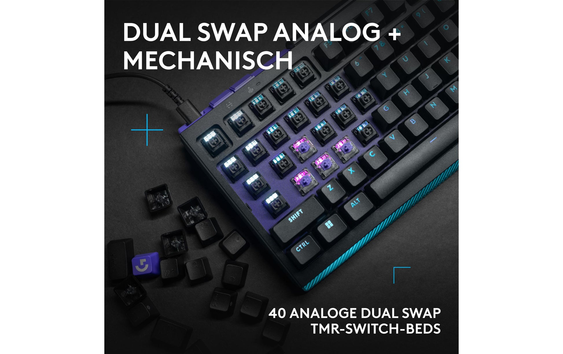Logitech G512 X 98 – Gaming-Tastatur – Mechanisch, RGB – Verkabelt, USB-A/USB-C – QWERTZ (CH) – Schwarz