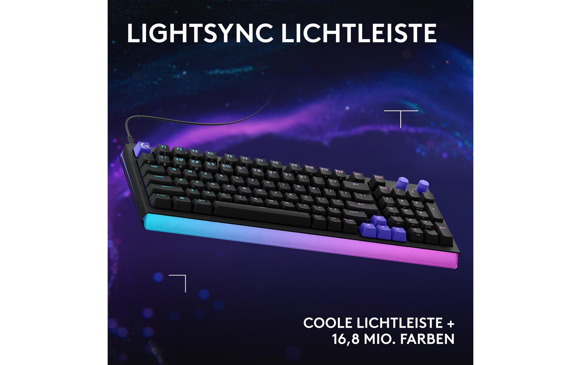 Logitech G512 X 98 – Gaming-Tastatur – Mechanisch, RGB – Verkabelt, USB-A/USB-C – QWERTZ (CH) – Schwarz
