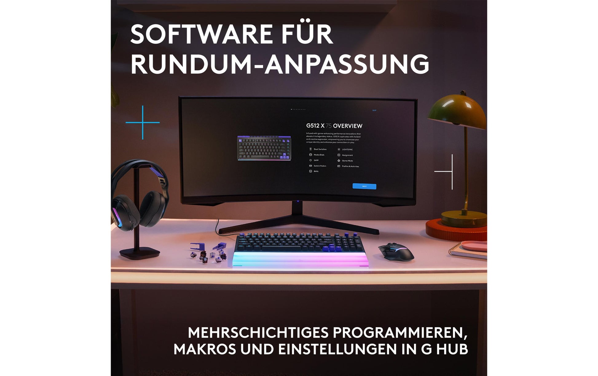 Logitech G512 X 98 – Gaming-Tastatur – Mechanisch, RGB – Verkabelt, USB-A/USB-C – QWERTZ (CH) – Schwarz