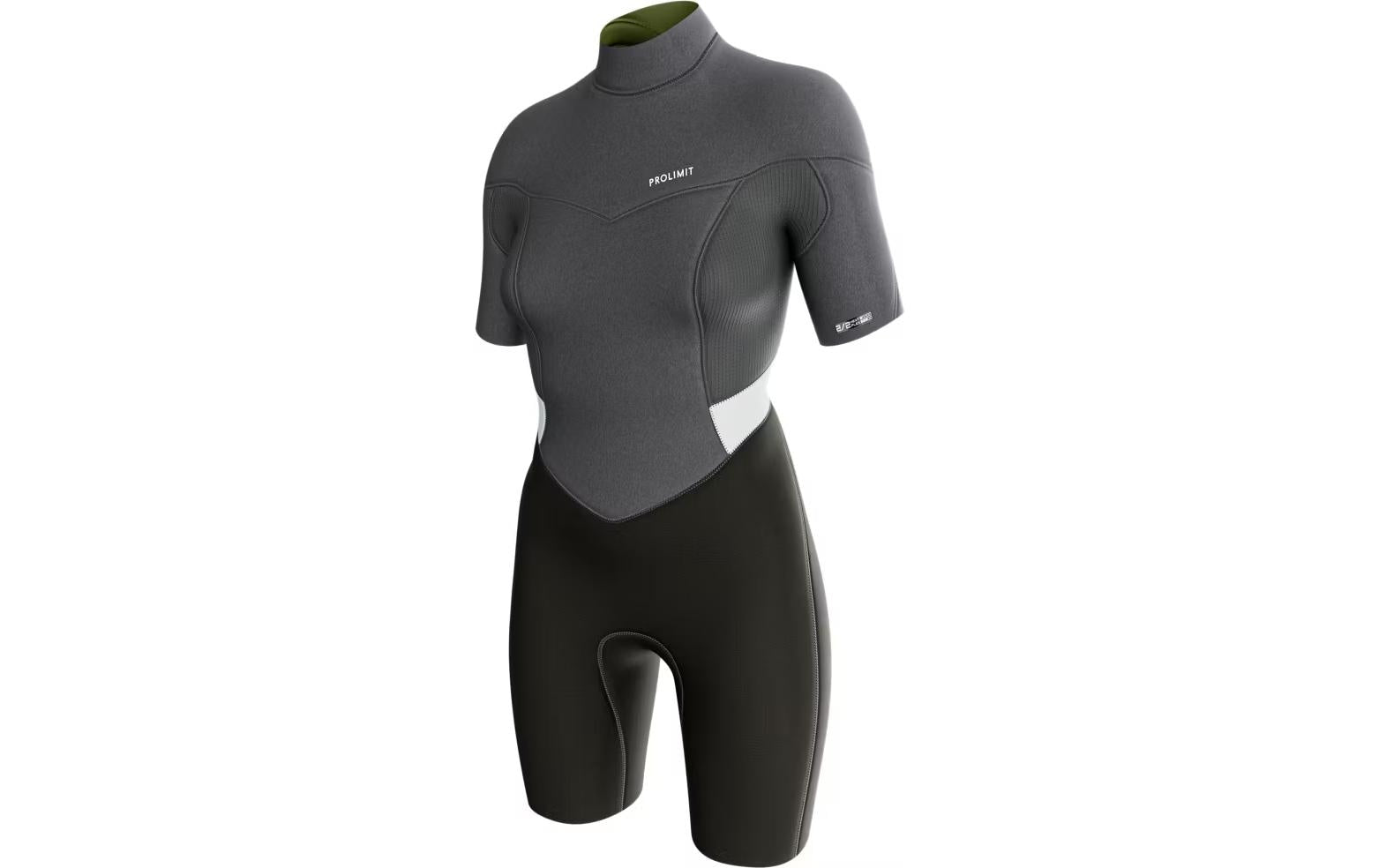 Prolimit Neoprenanzug Fire Shorty V-zip 2/2 – 42 – Grau/Silber, Neopren, Kurzarm