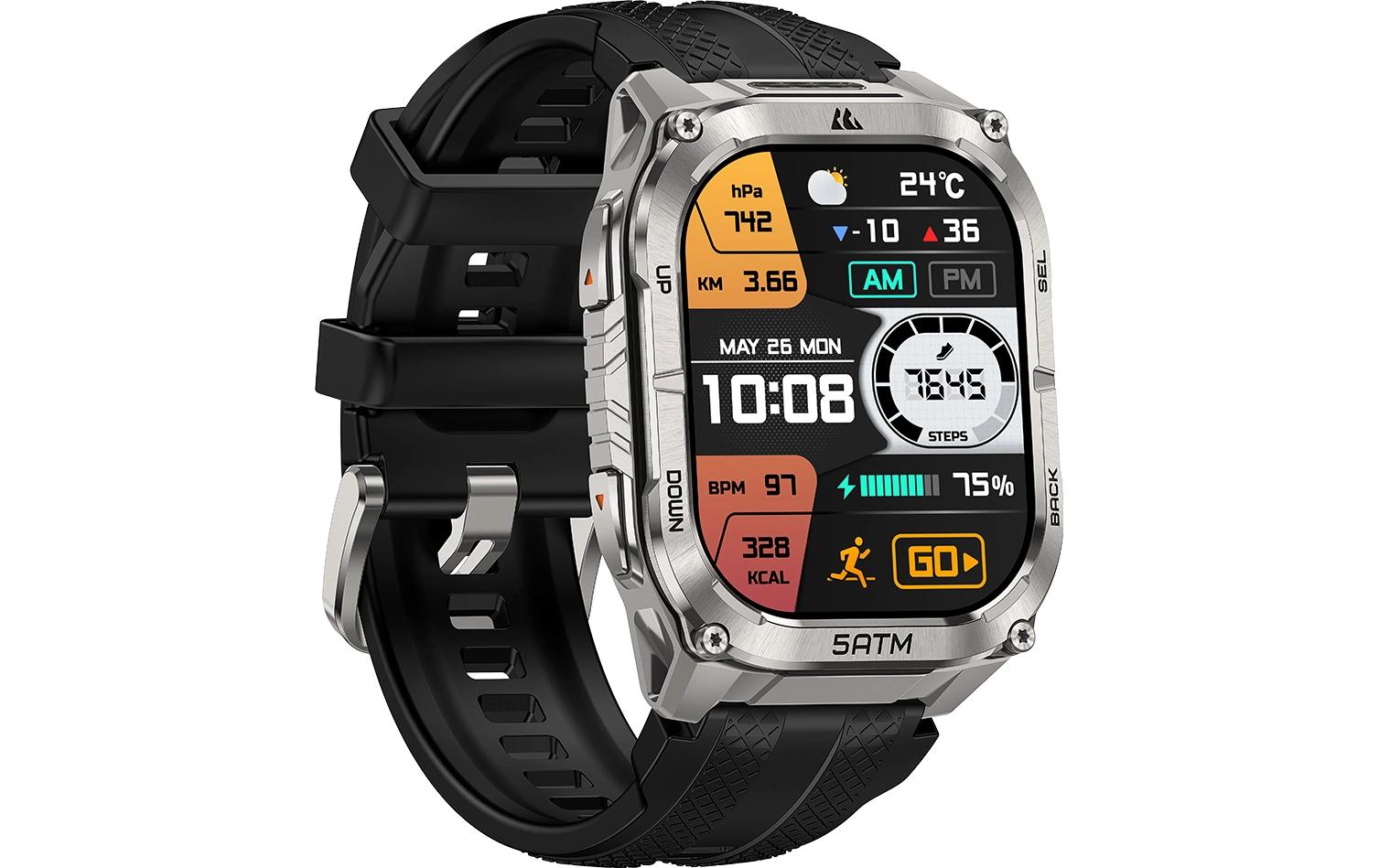 Kospet Tank M4C 50 mm GPS Tank – Edelstahl Silber, 50 m, für Android, iOS