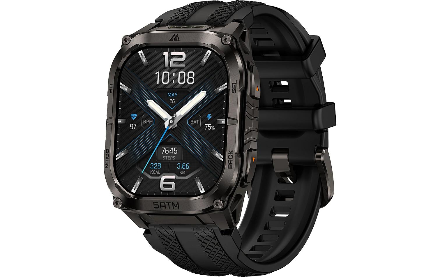 Kospet Tank M4C 50 mm GPS – Edelstahl Schwarz, 50 m, für Android, iOS