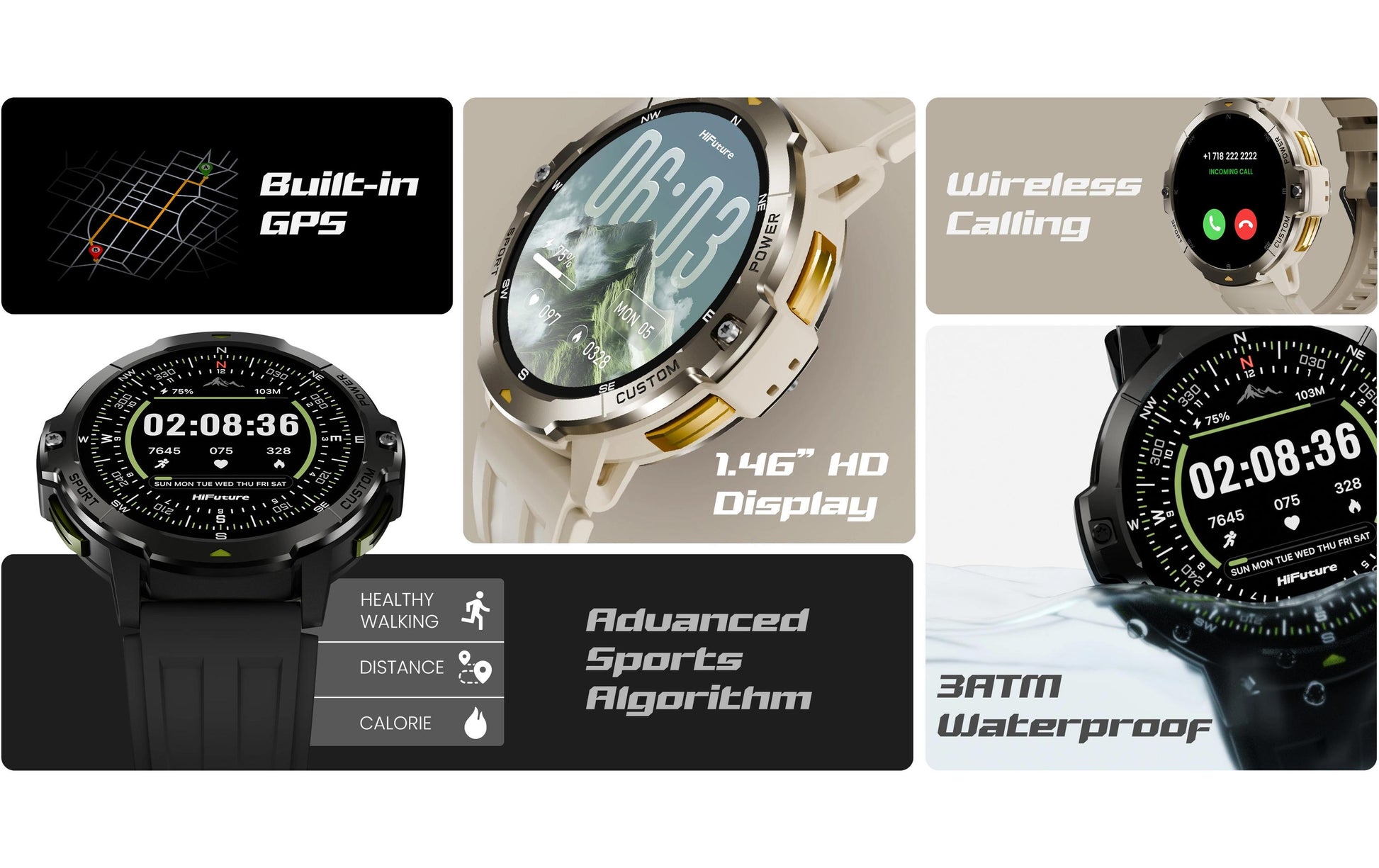 HiFuture Vortex GPS – Schwarz, für Android, iPhone