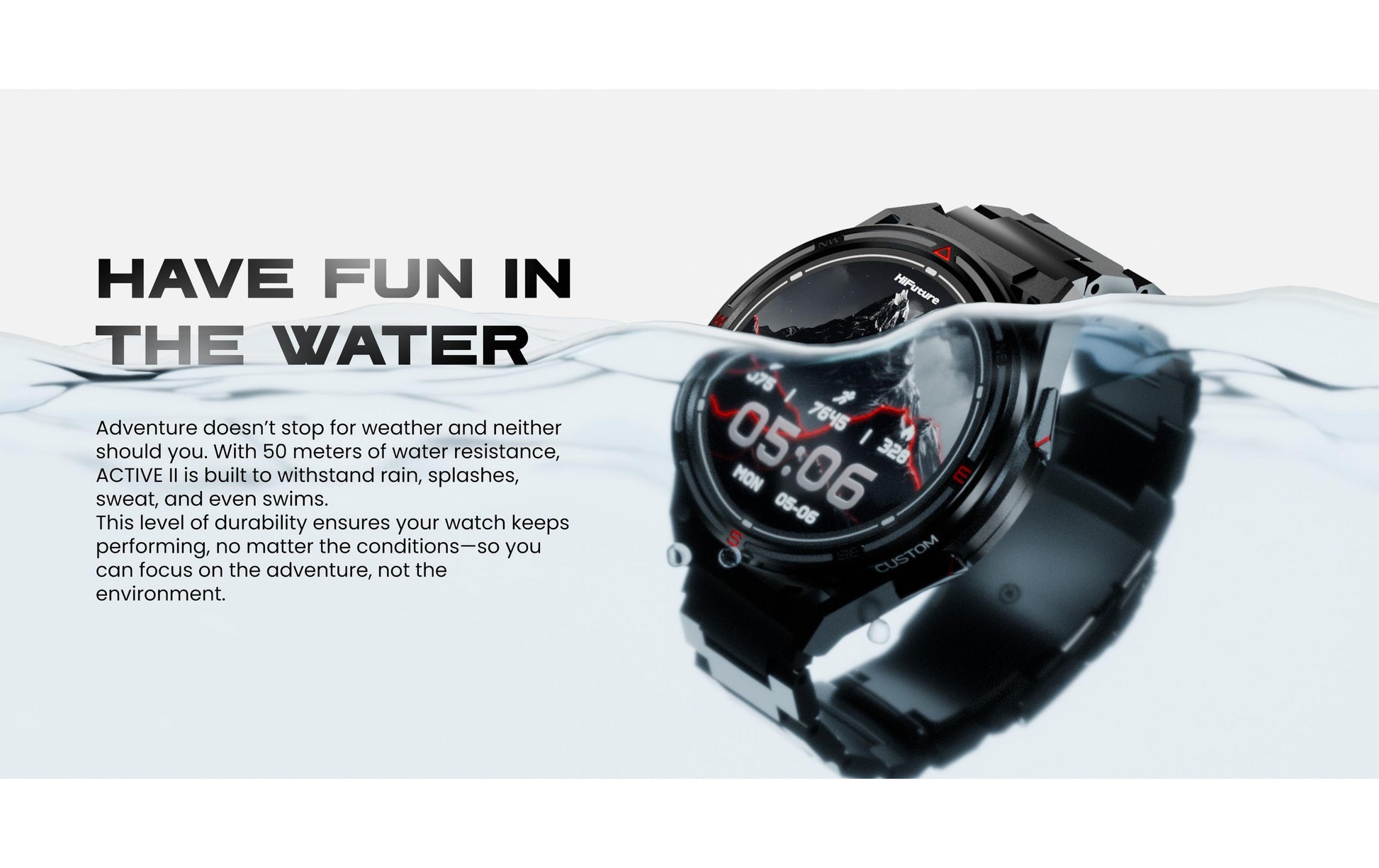 HiFuture Active2 GPS – Schwarz, 50 m, für Android, iPhone