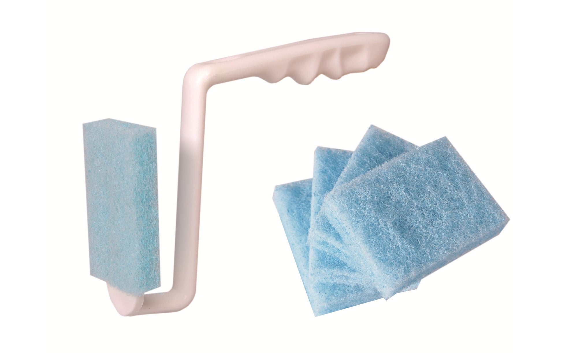 Edi Clean Reinigungsset WC-Randreiniger Profi Starterkit – Kunststoff, Weiss, 1 Handgriff + 5 Ersatzpads