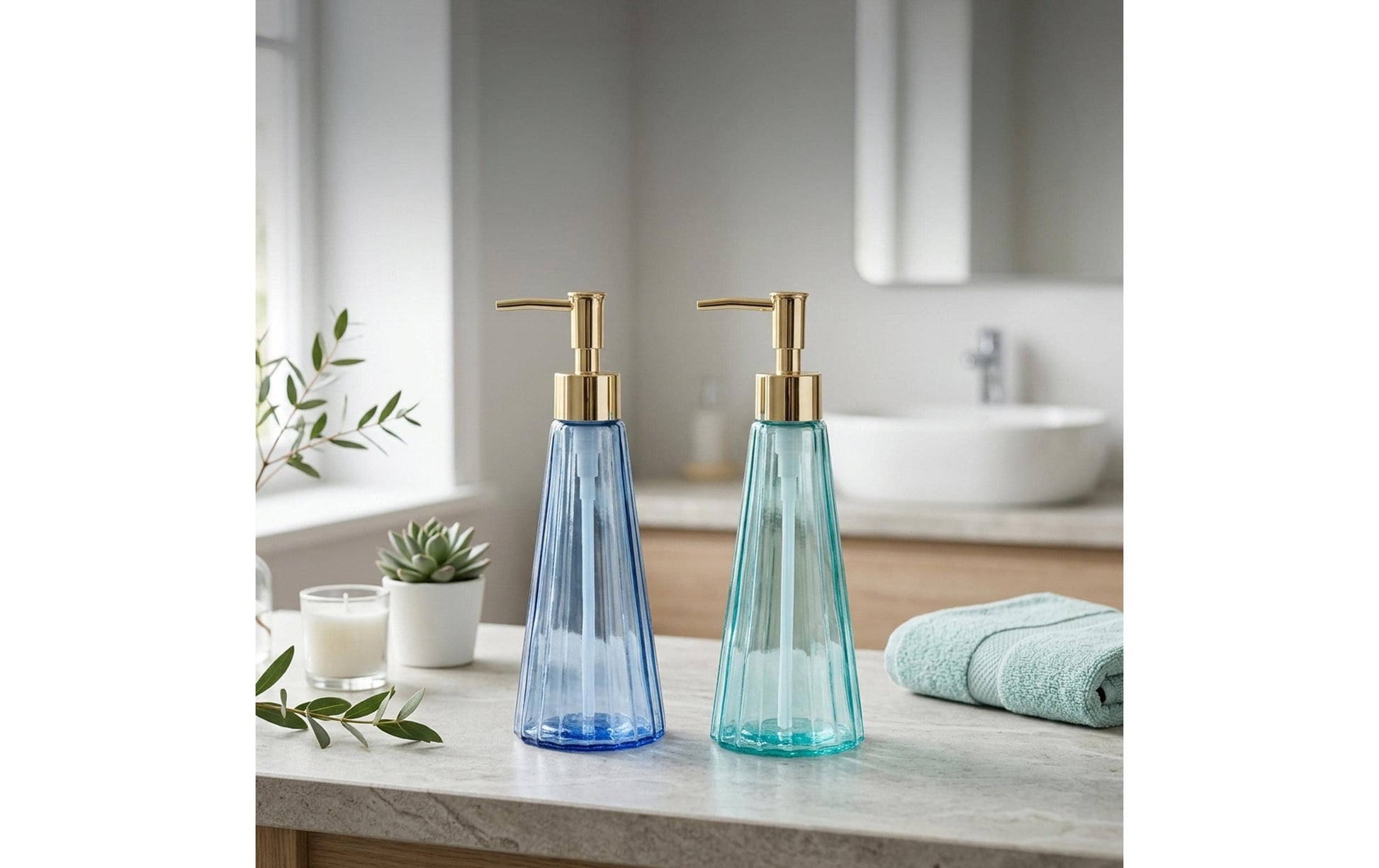 Relaxdays Seifenspender – Glas, Kunststoff, 320 ml