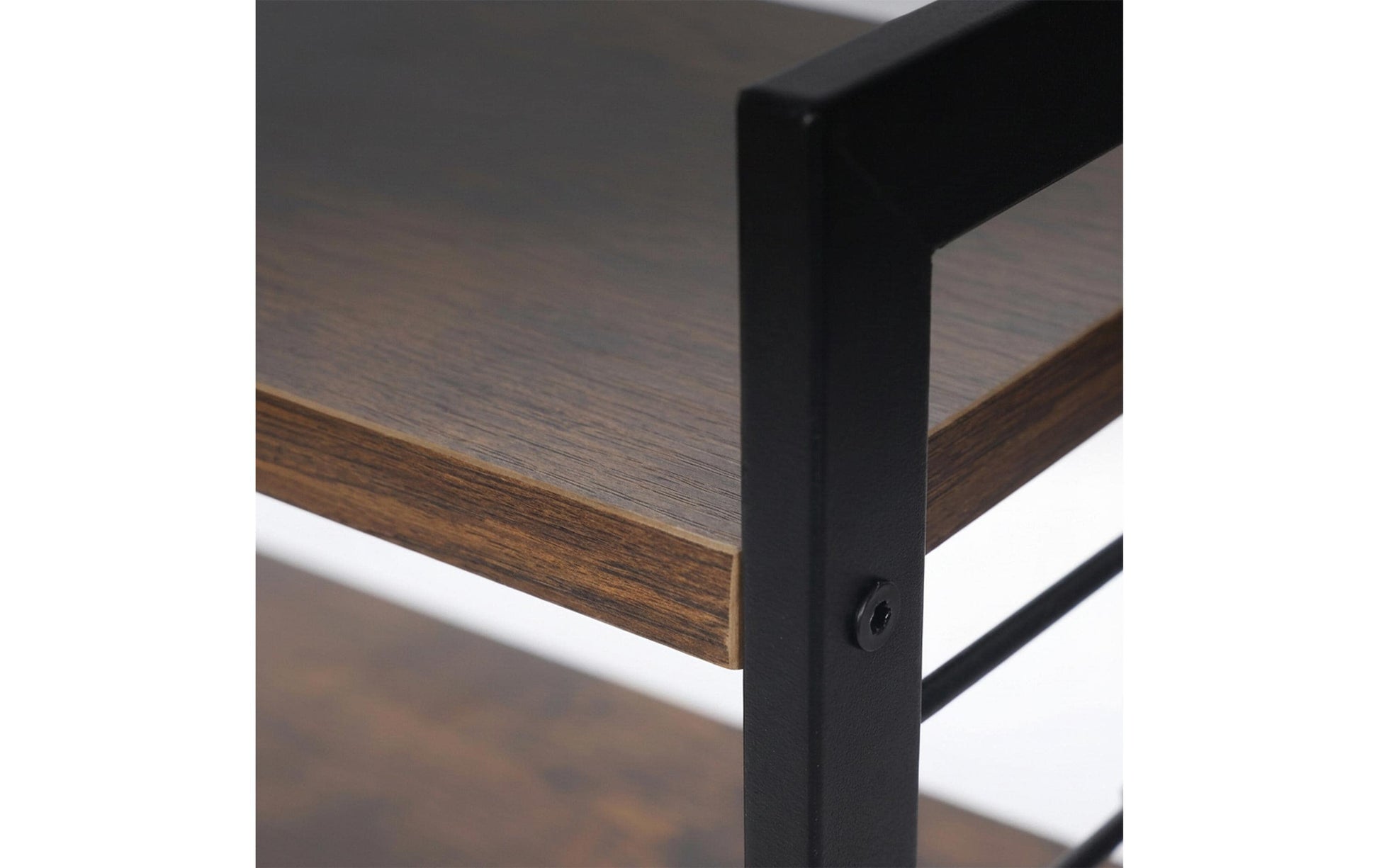 Relaxdays Küchenregal 43 × 20 × 51 cm, MDF/Eisen, 3 Tablare, Braun/Schwarz