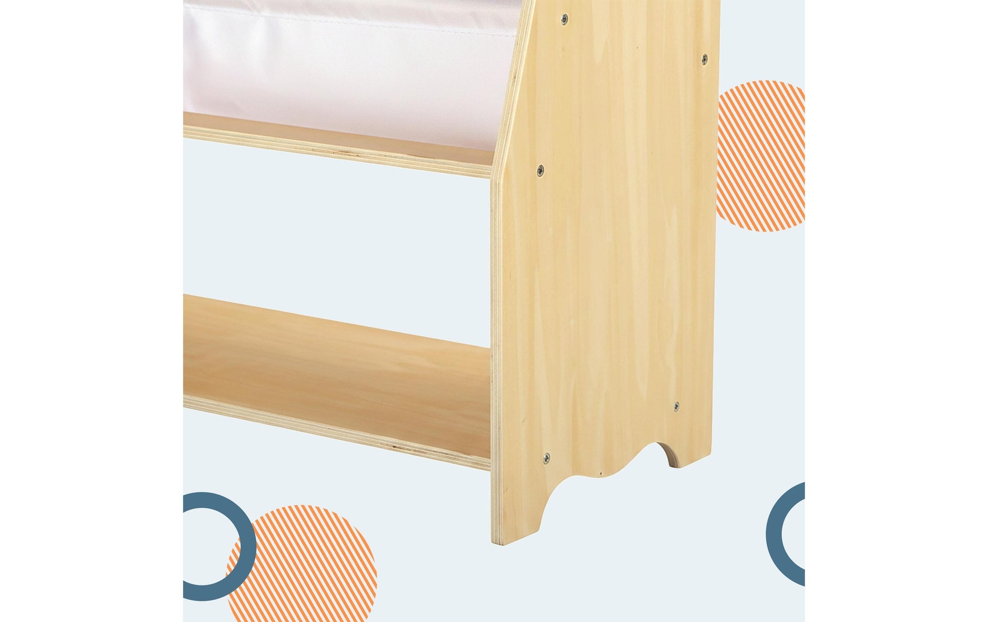 Relaxdays Kinderregal – 4 Böden – 64 × 28 × 78 cm – Hellbraun/Weiss – Holz/Polyester