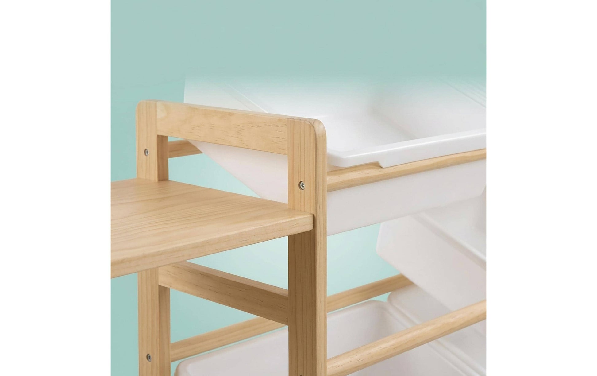 Relaxdays Kinderregal – Kiefernholz/Kunststoff/Polyester – Braun/Weiss – 4 Tablare – 1500 × 800 × 300 mm