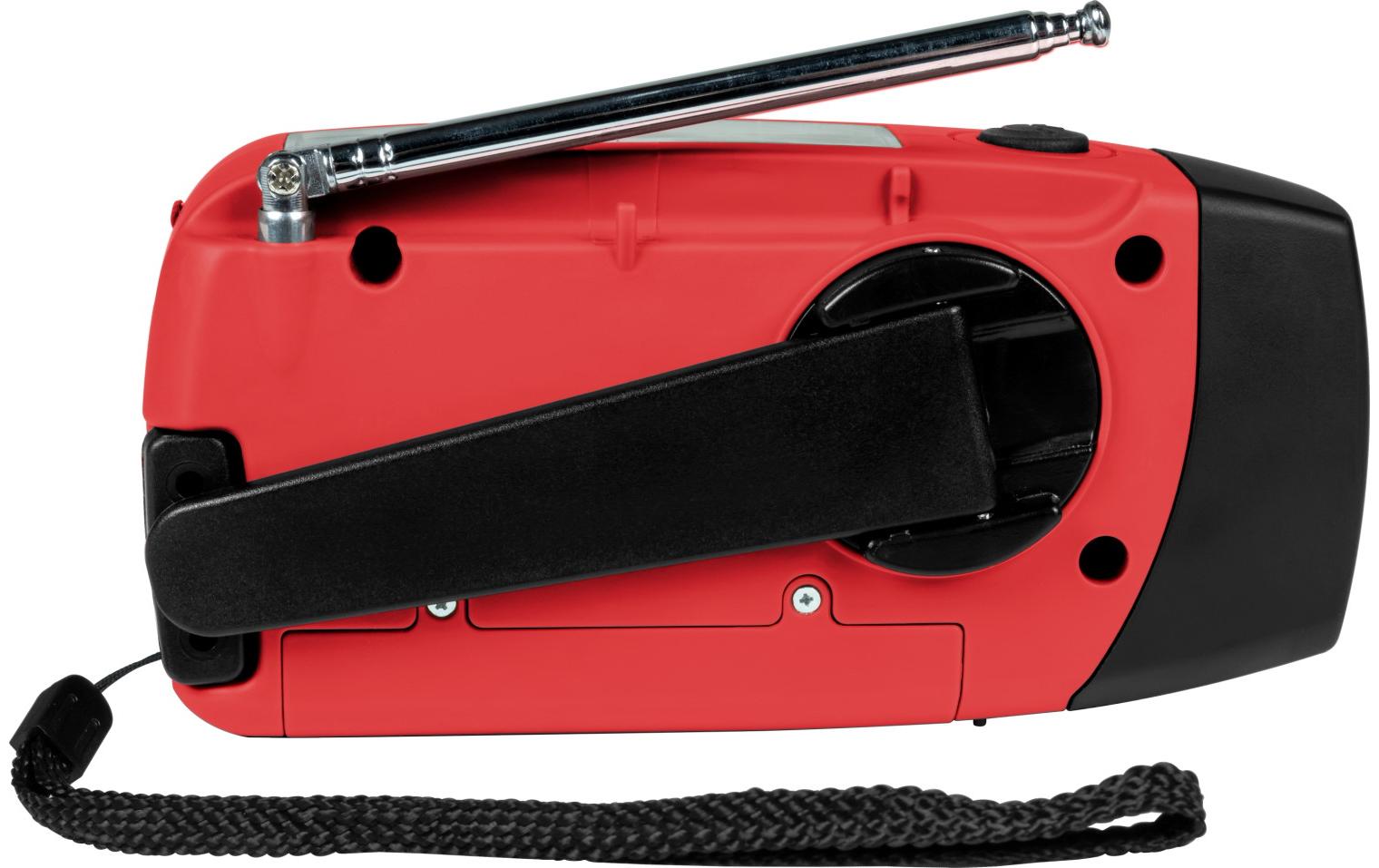 Thomson RT260R – Tragbares Radio, AM/FM, Solar, Dynamo, Powerbank, USB-C, spritz-/staubgeschützt – Rot