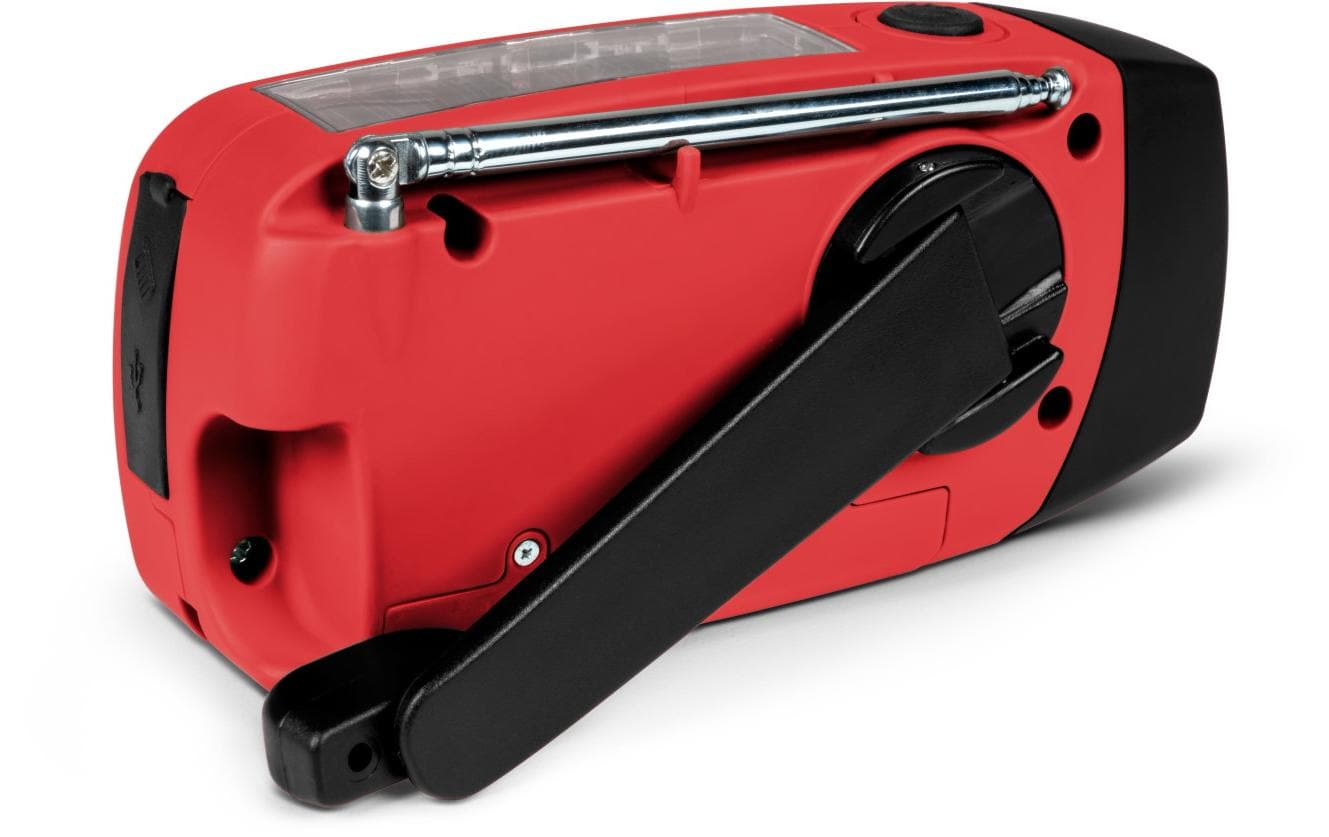 Thomson RT260R – Tragbares Radio, AM/FM, Solar, Dynamo, Powerbank, USB-C, spritz-/staubgeschützt – Rot