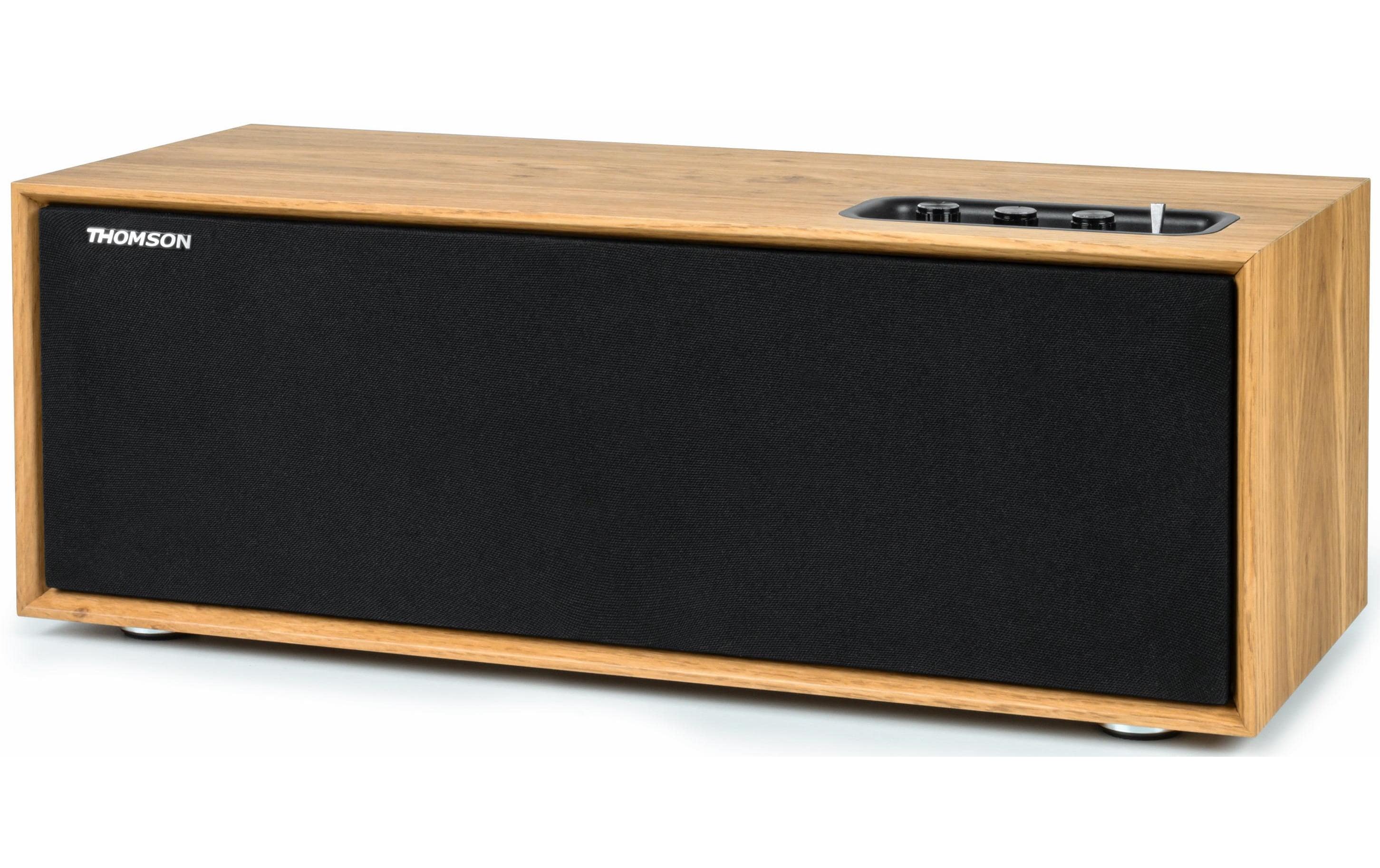 Thomson WS702 – Aktivlautsprecher – 2-Wege, 150 W – Schwarz/Holz