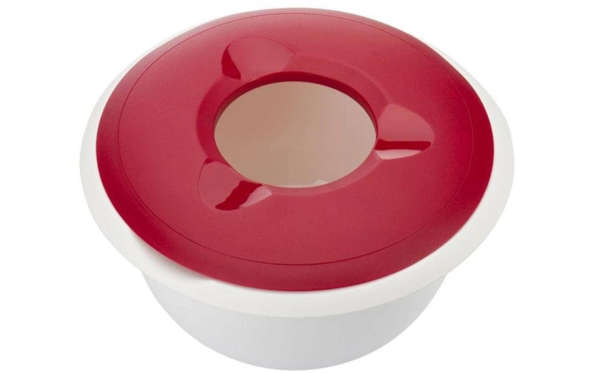 Westmark Rührschüssel 2,5 l, Ø 24,5 × 14,2 cm, Kunststoff, mit Spritzschutz, Rot