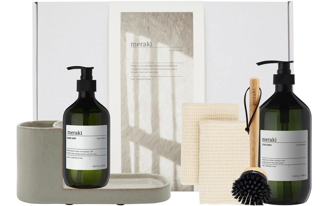 Cisco meraki Spül-Butler Geschenkbox – 1,49 l, grau, mit Halter und Spülbürste