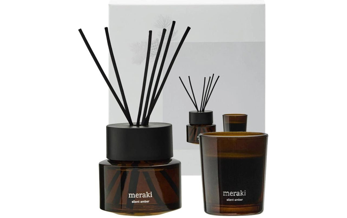 Cisco Meraki Silent Amber – Geschenkset, Diffuser 100 ml, Duftkerze 60 g, Weiss