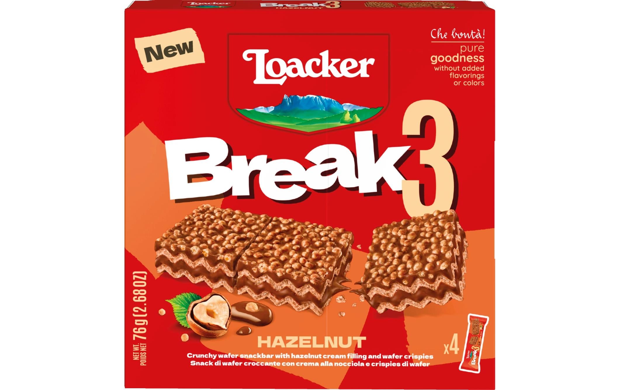 Loacker Breake Waffelgebäck – Haselnuss – 76 g
