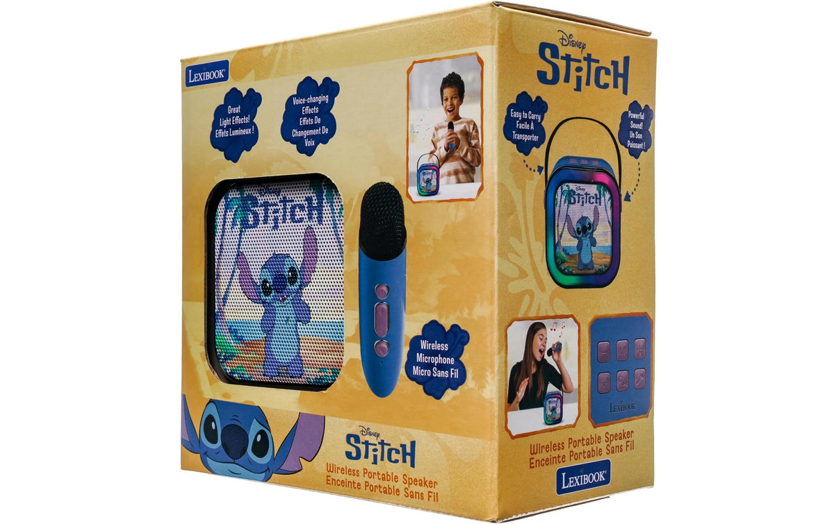 Lexibook Disney Stitch – Party-Lautsprecher – mit kabellosem Mikrofon, Blau