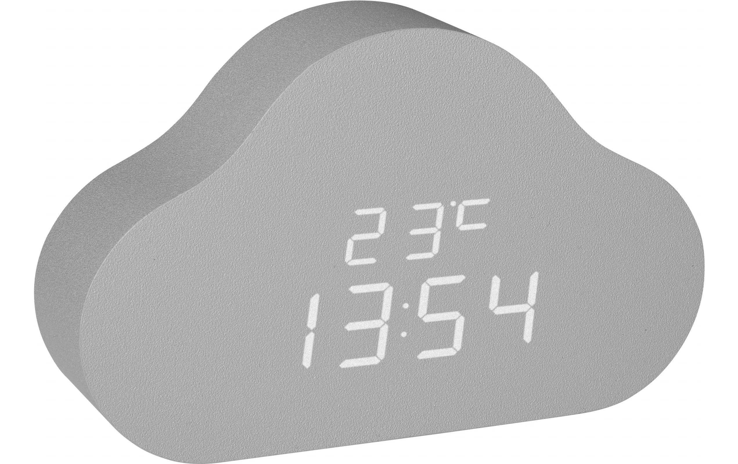 TFA-Dostmann TFA Dostmann CLOCCO CLOUD Digitalwecker – Digital, Thermometer, USB, 4,3 × 10,3 × 16,4 cm, grau