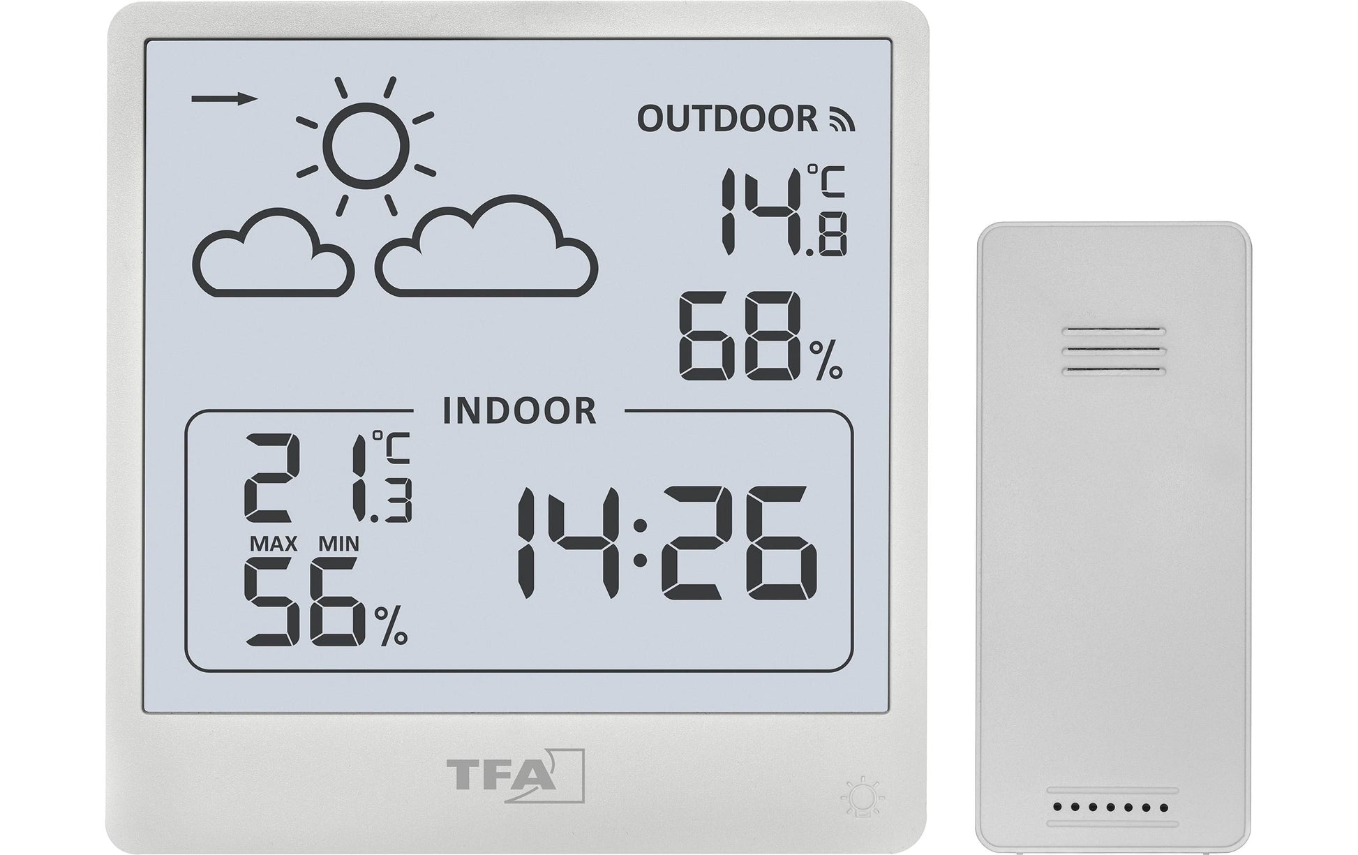 TFA-Dostmann TFA Dostmann CLEO – Wetterstation, Funk, innen/außen, Hygrometer – Weiss