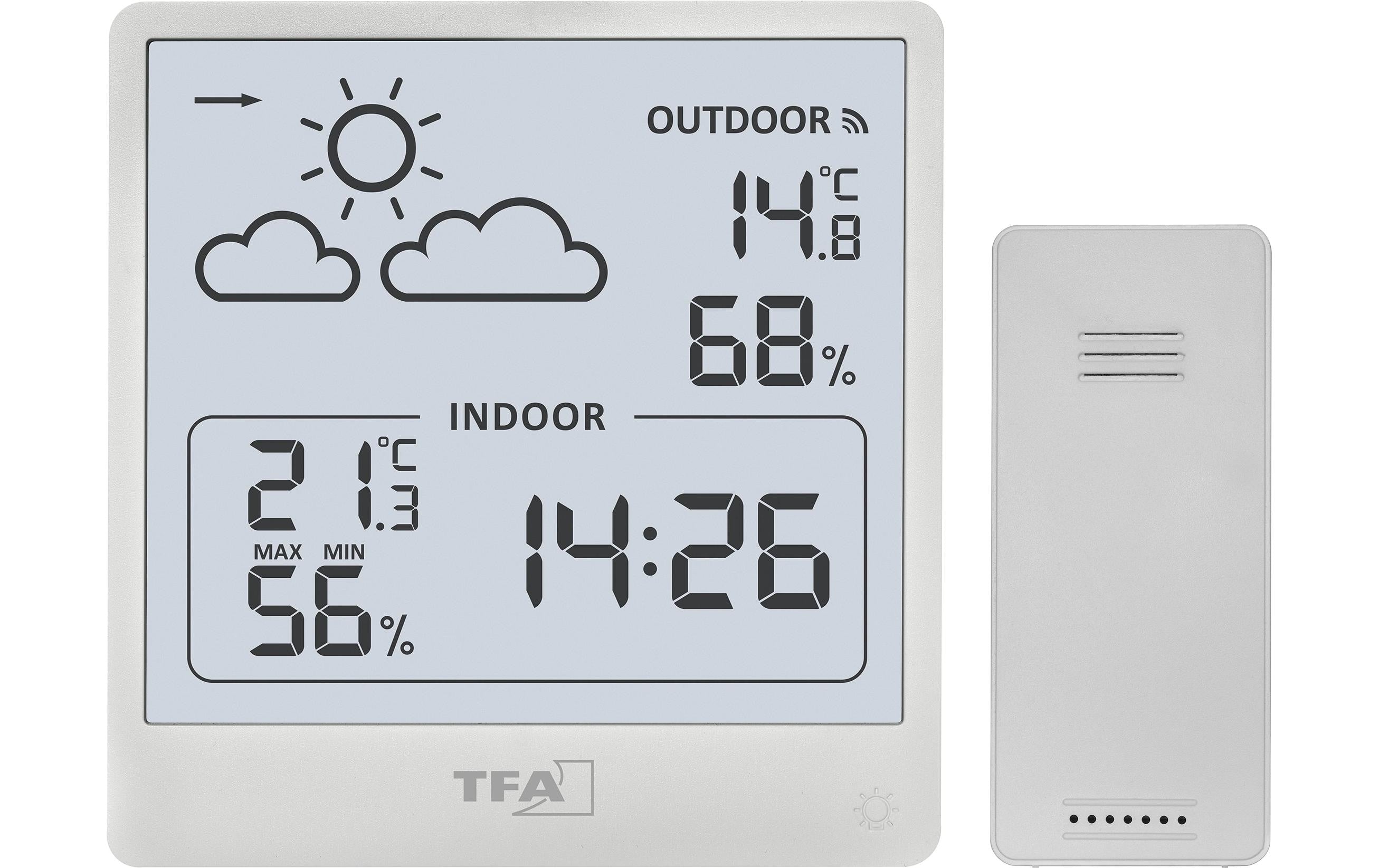 TFA-Dostmann TFA Dostmann CLEO – Wetterstation, Funk, innen/außen, Hygrometer – Weiss
