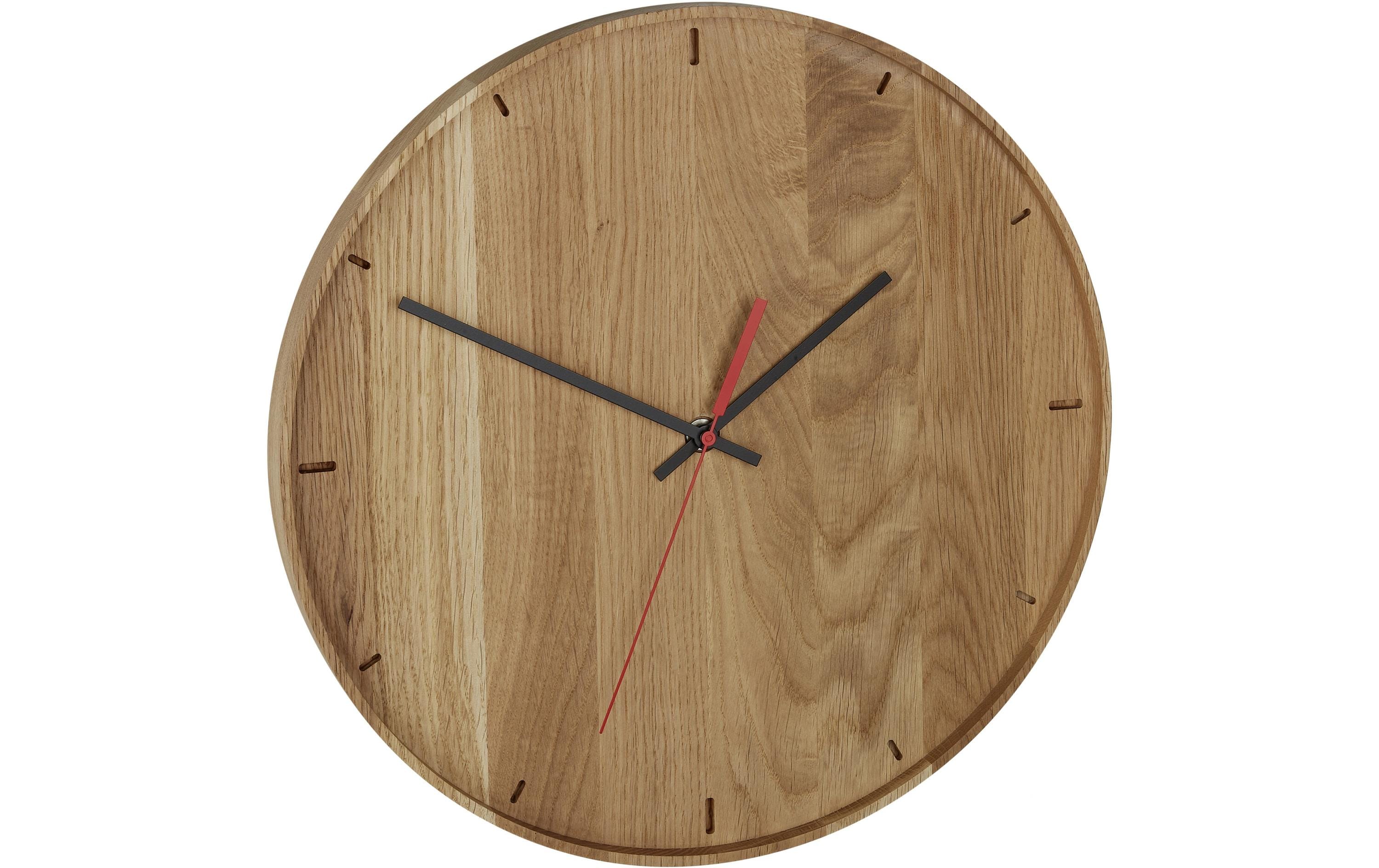 TFA-Dostmann TFA Dostmann Wanduhr – Analog, Ø 35 cm, Braun, Holz