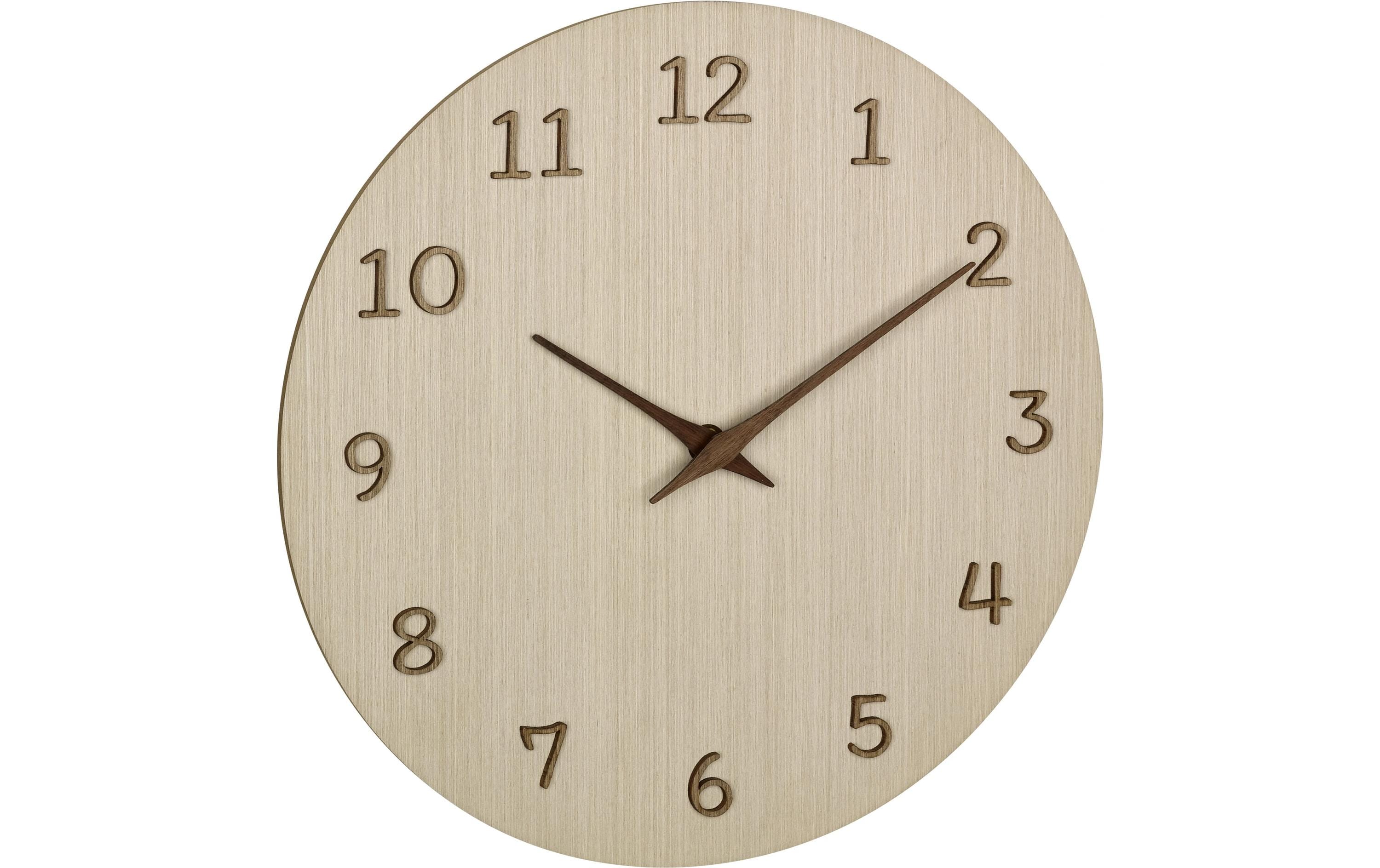 TFA-Dostmann TFA Dostmann Wanduhr – Analog, Ø 29,8 cm, Braun, Holz