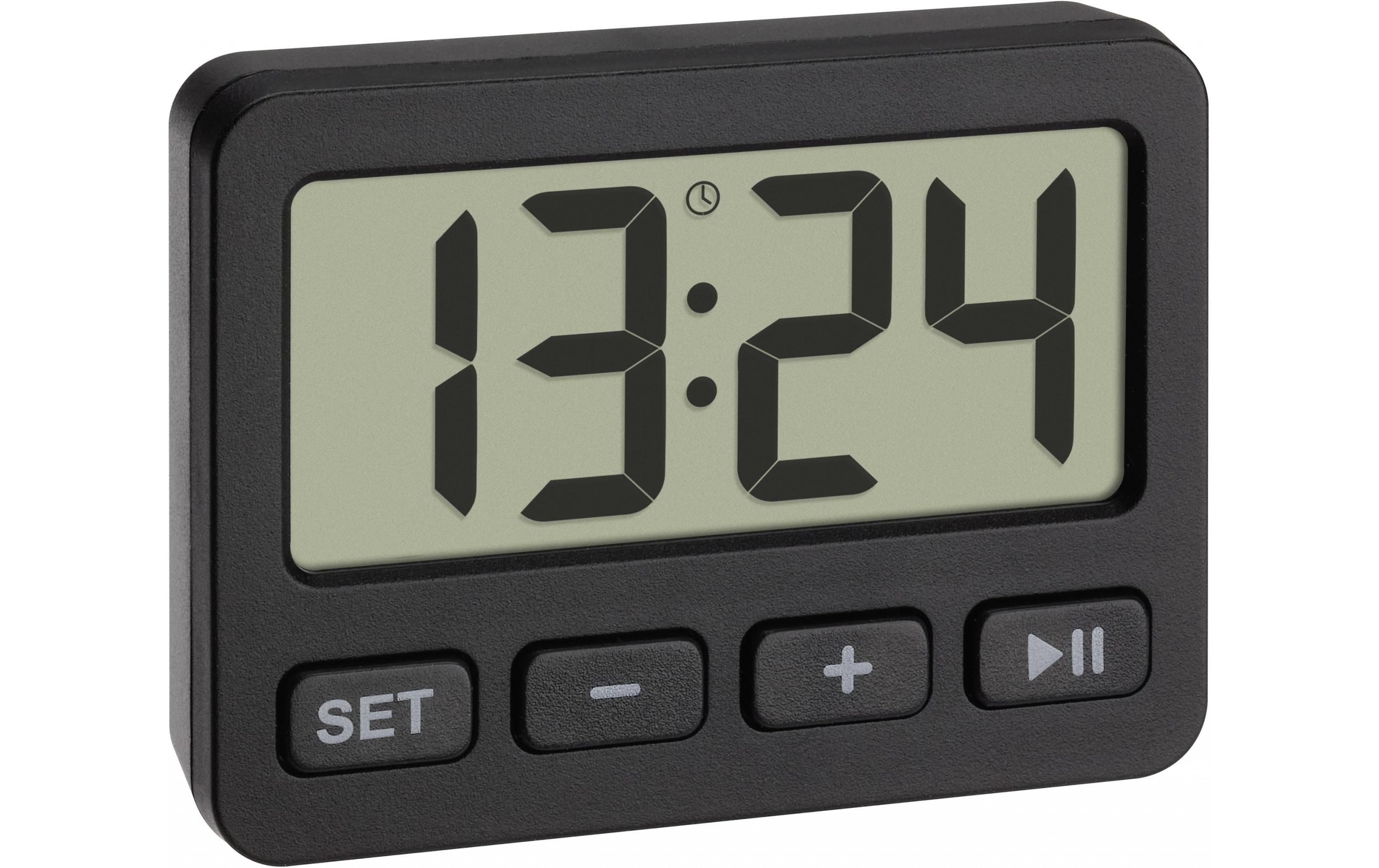 TFA-Dostmann TFA Dostmann Digitalwecker – Schlummerfunktion, Timer, 5,5 × 4 × 1,5 cm, Schwarz, Kunststoff