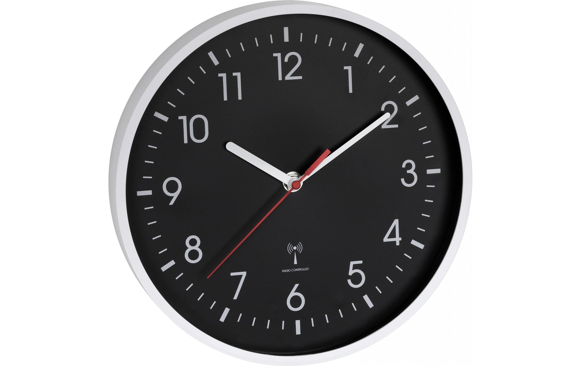 TFA-Dostmann TFA Dostmann Wanduhr – Funk, analog, Ø 24,5 cm, schwarz, Kunststoff