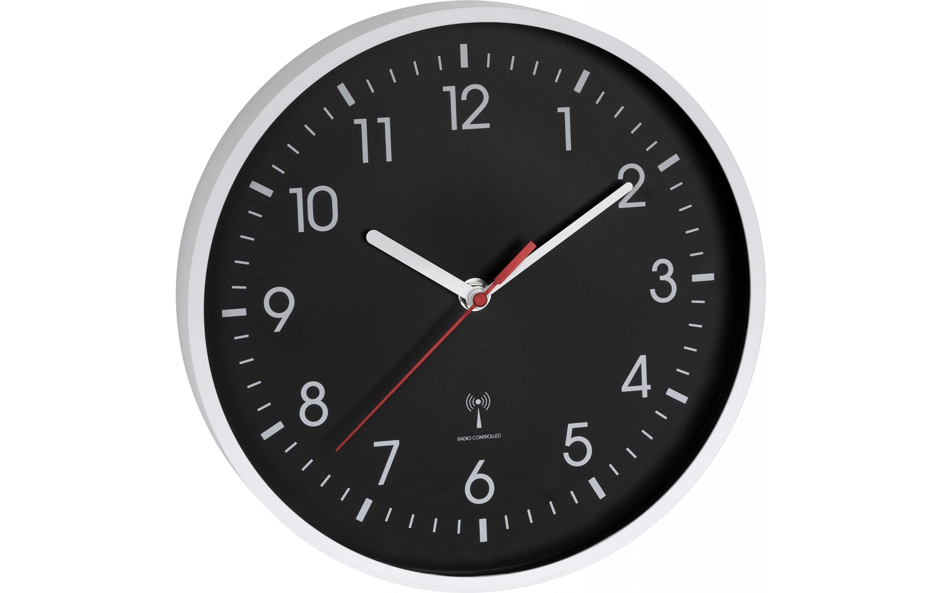 TFA-Dostmann TFA Dostmann Wanduhr – Funk, analog, Ø 24,5 cm, schwarz, Kunststoff