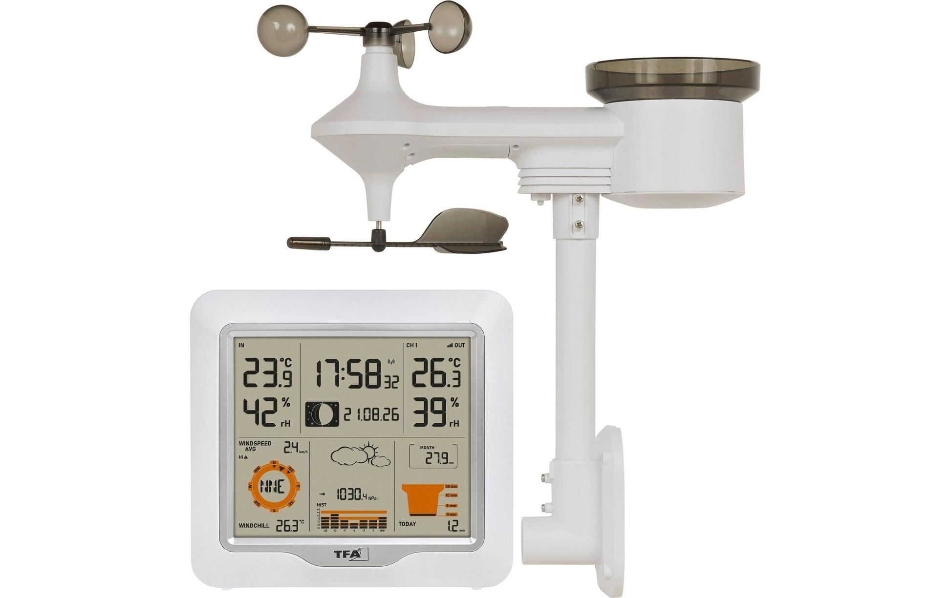 TFA-Dostmann TFA Dostmann WEATHER ONE Temperatur-/Feuchtesensor – Kabellos, 0–50 °C, 10–99 %