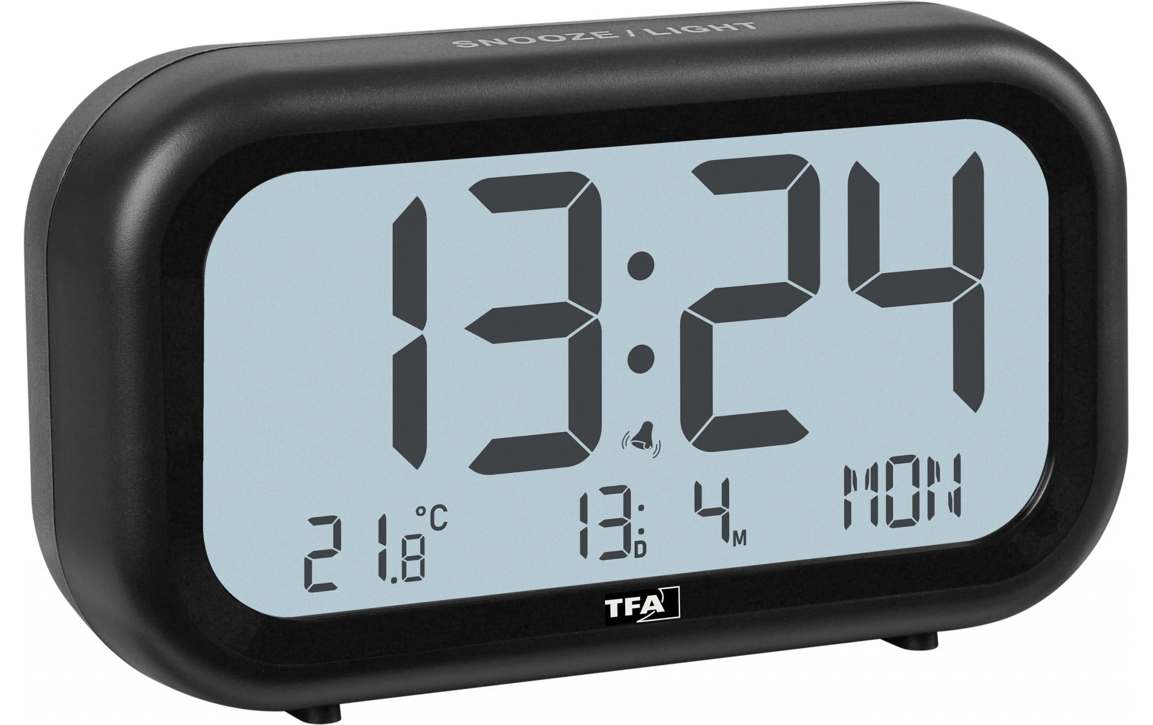 TFA-Dostmann TFA Dostmann NOCTA Digitalwecker – Snooze, Thermometer, Datum & Hintergrundbeleuchtung, Schwarz