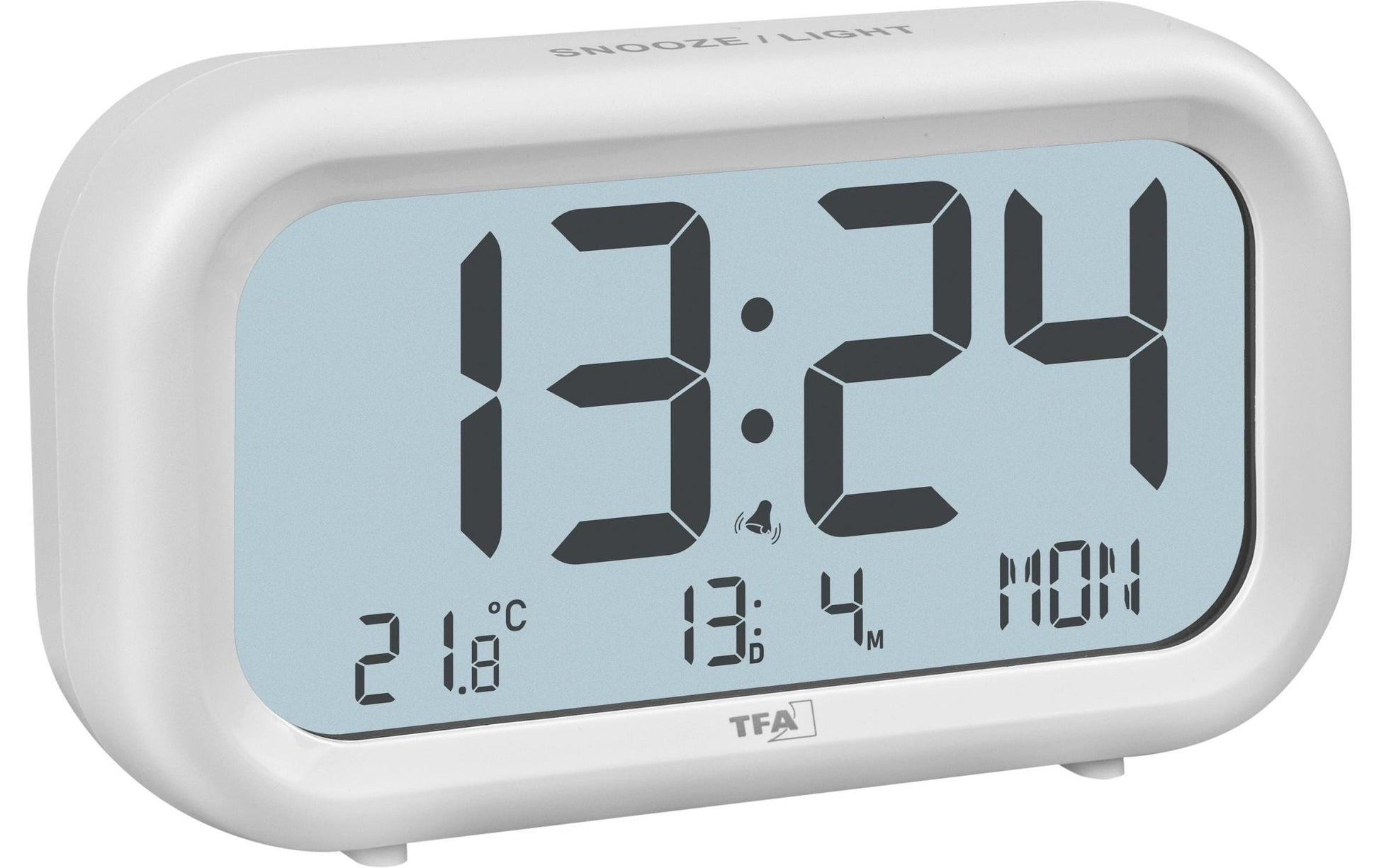 TFA-Dostmann TFA Dostmann NOCTA Digitalwecker – Snooze, Thermometer, 11,5 × 6,6 × 3,1 cm, Weiss