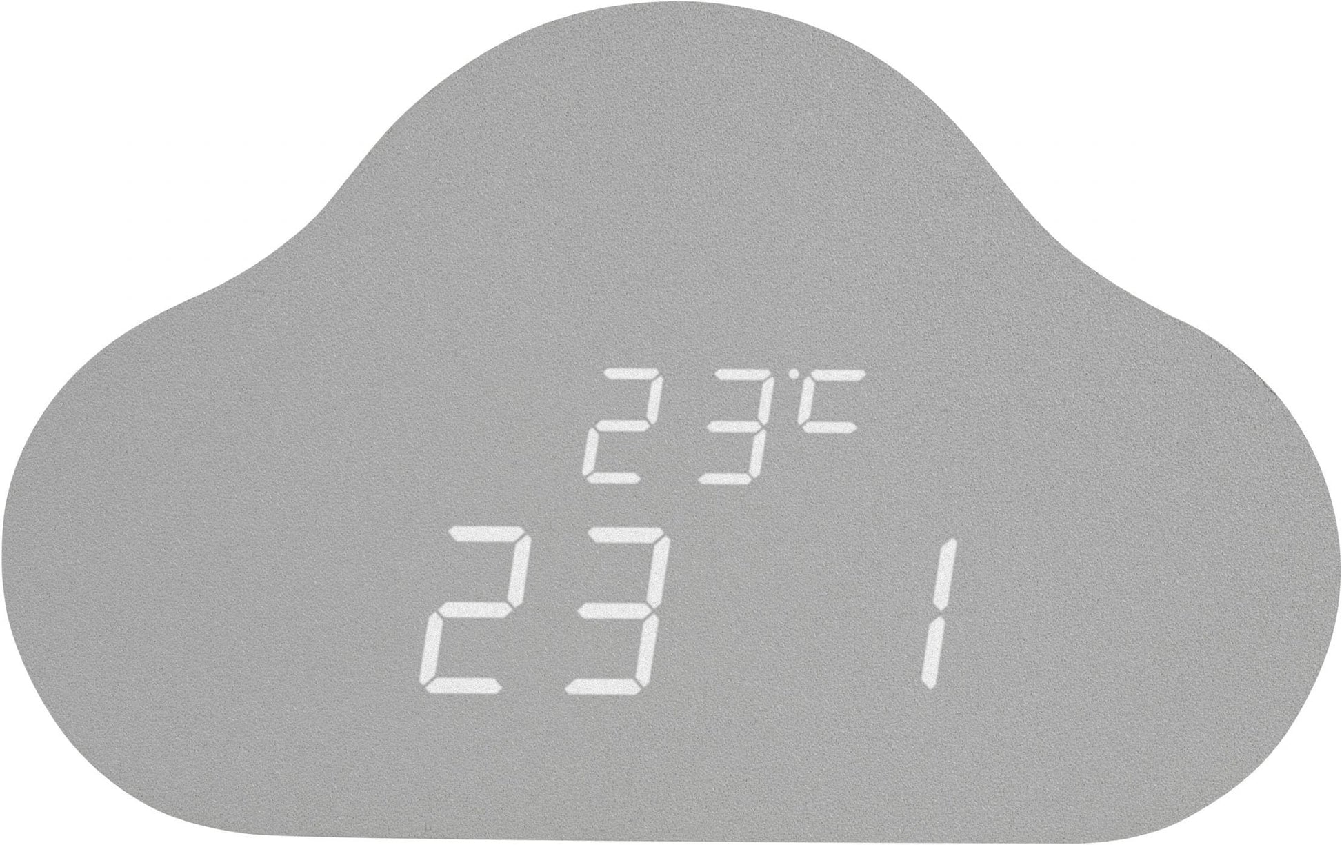 TFA-Dostmann TFA Dostmann CLOCCO CLOUD Digitalwecker – Digital, Thermometer, USB, 4,3 × 10,3 × 16,4 cm, grau