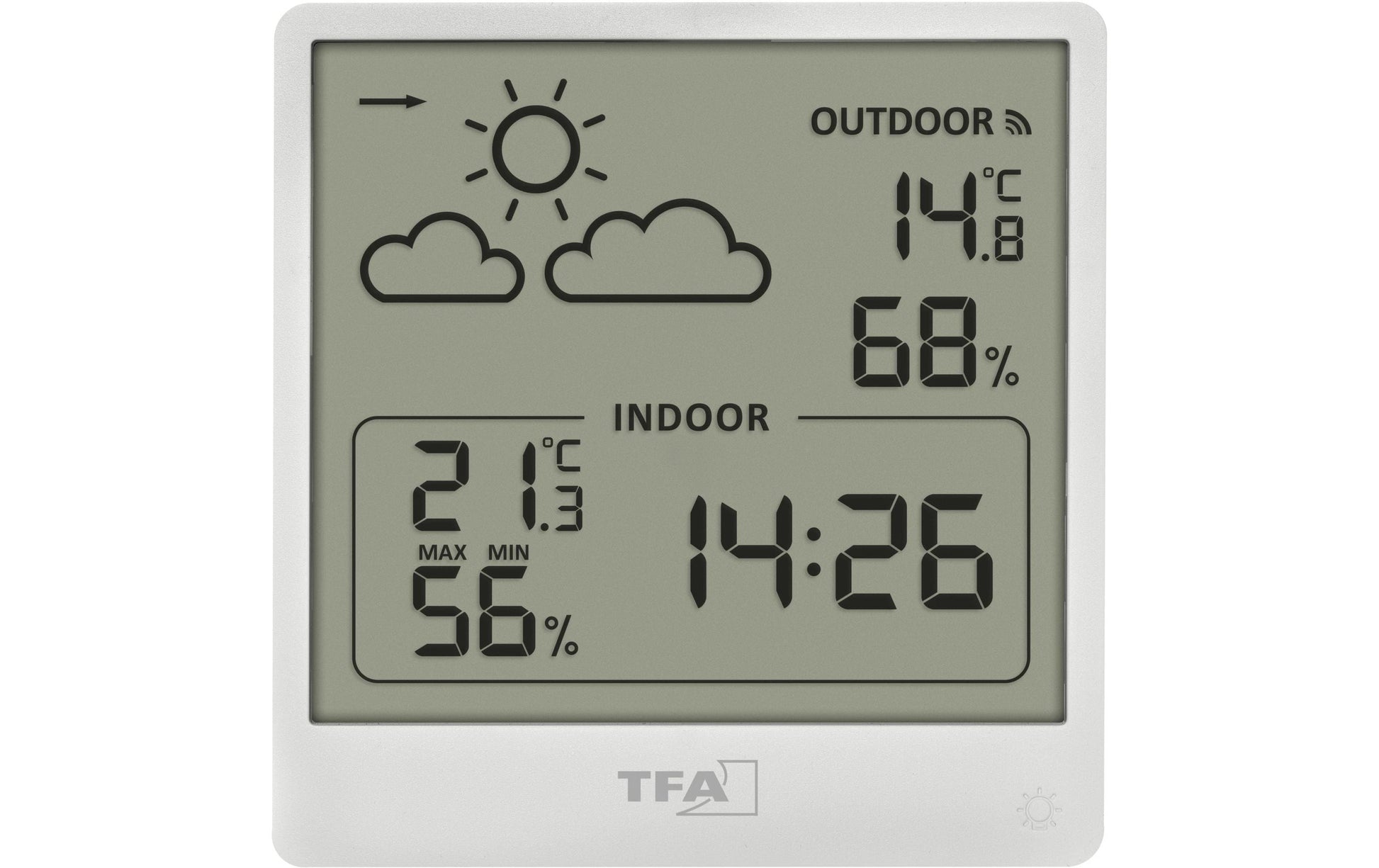 TFA-Dostmann TFA Dostmann CLEO – Wetterstation, Funk, innen/außen, Hygrometer – Weiss