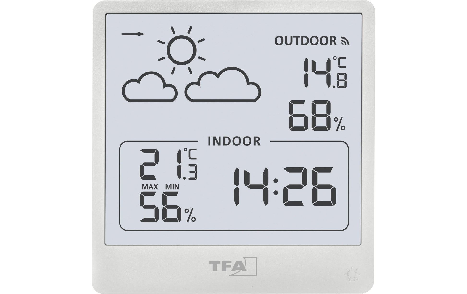TFA-Dostmann TFA Dostmann CLEO – Wetterstation, Funk, innen/außen, Hygrometer – Weiss