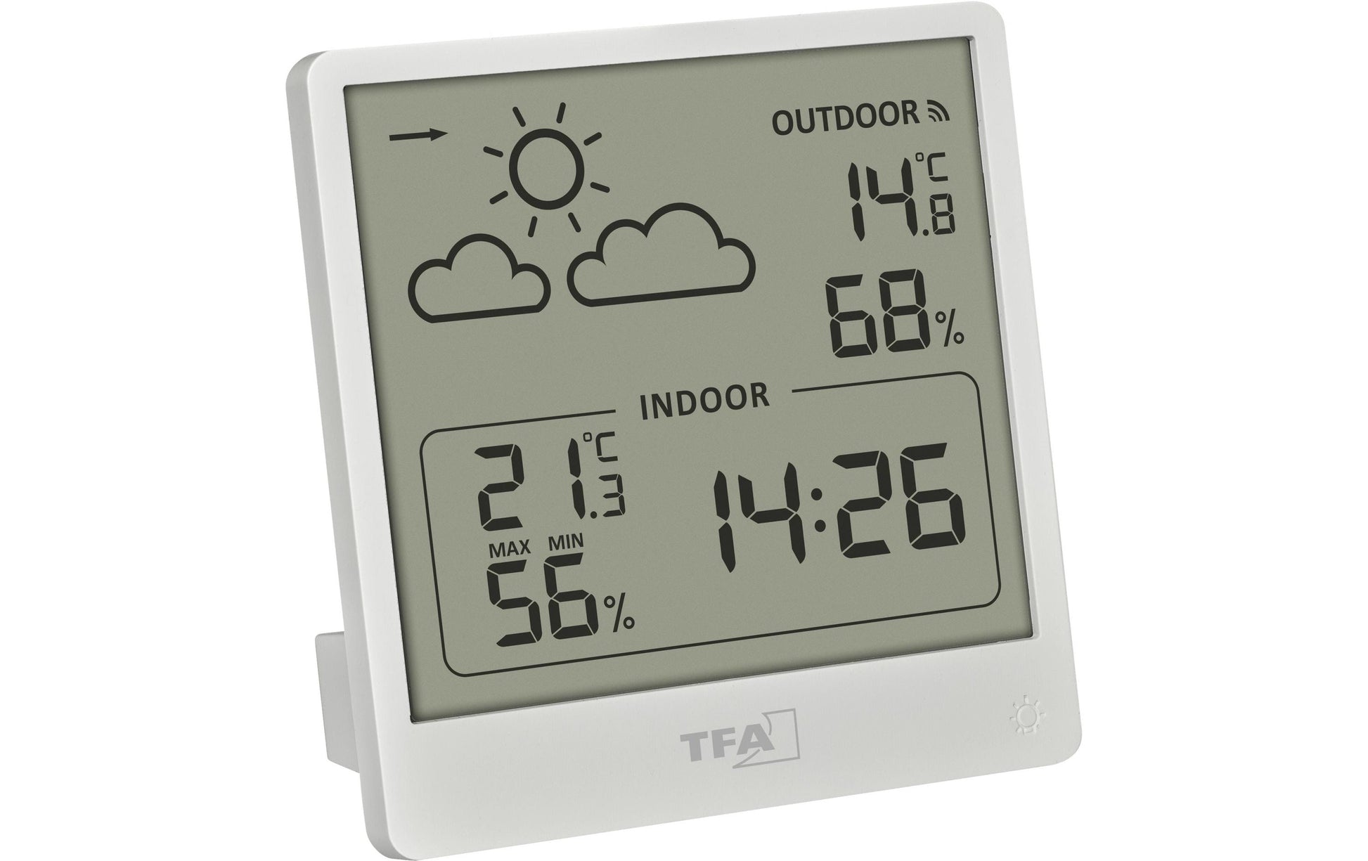 TFA-Dostmann TFA Dostmann CLEO – Wetterstation, Funk, innen/außen, Hygrometer – Weiss