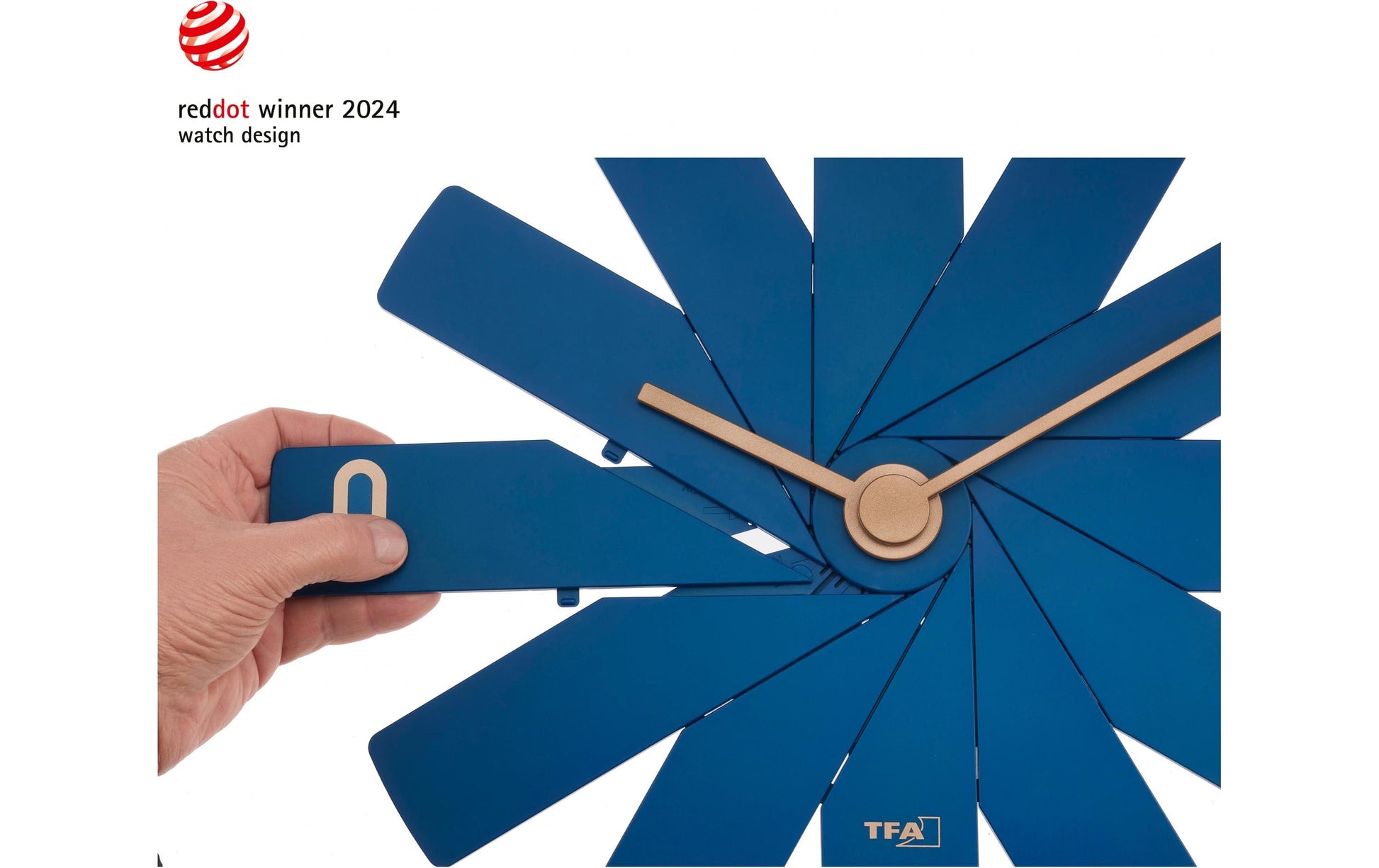 TFA-Dostmann TFA Dostmann Wanduhr – Analog, Lautlos, Ø 40 cm, Blau