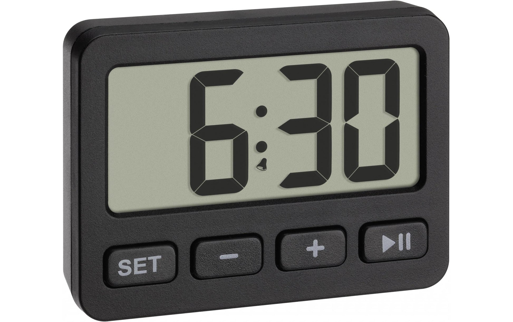 TFA-Dostmann TFA Dostmann Digitalwecker – Schlummerfunktion, Timer, 5,5 × 4 × 1,5 cm, Schwarz, Kunststoff