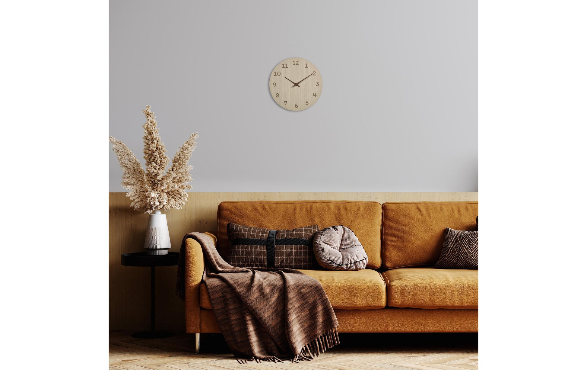 TFA-Dostmann TFA Dostmann Wanduhr – Analog, Ø 29,8 cm, Braun, Holz