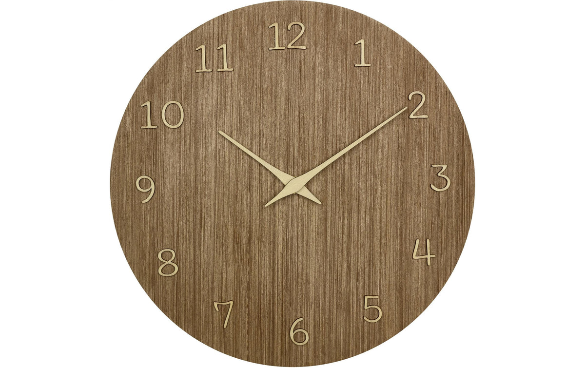 TFA-Dostmann TFA Dostmann Wanduhr – Analog, Ø 29,8 cm, Hellbraun, Holz