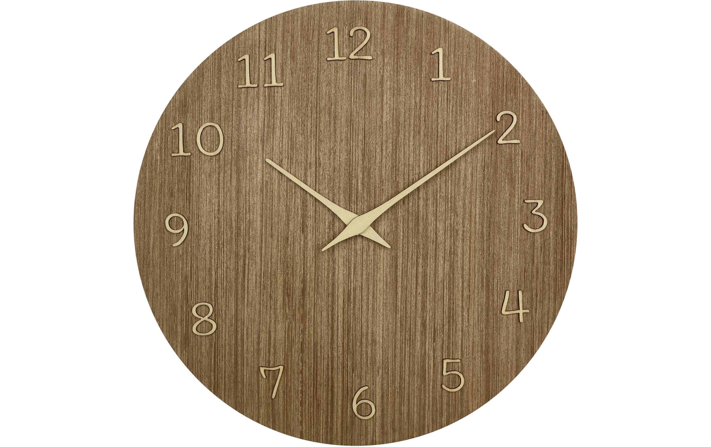 TFA-Dostmann TFA Dostmann Wanduhr – Analog, Ø 29,8 cm, Hellbraun, Holz