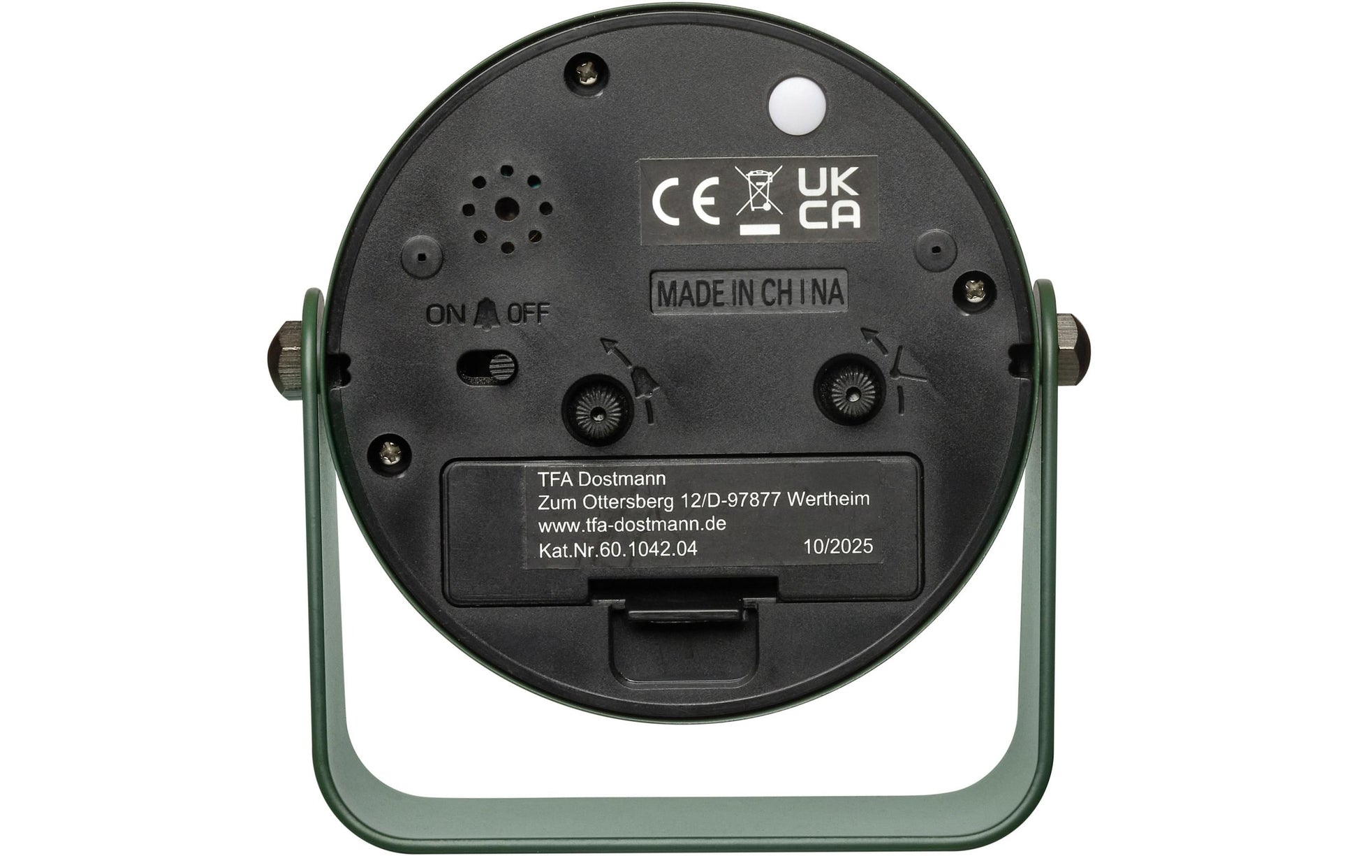 TFA-Dostmann TFA Dostmann Analoger Wecker – Nachtlicht, Grün, Metall
