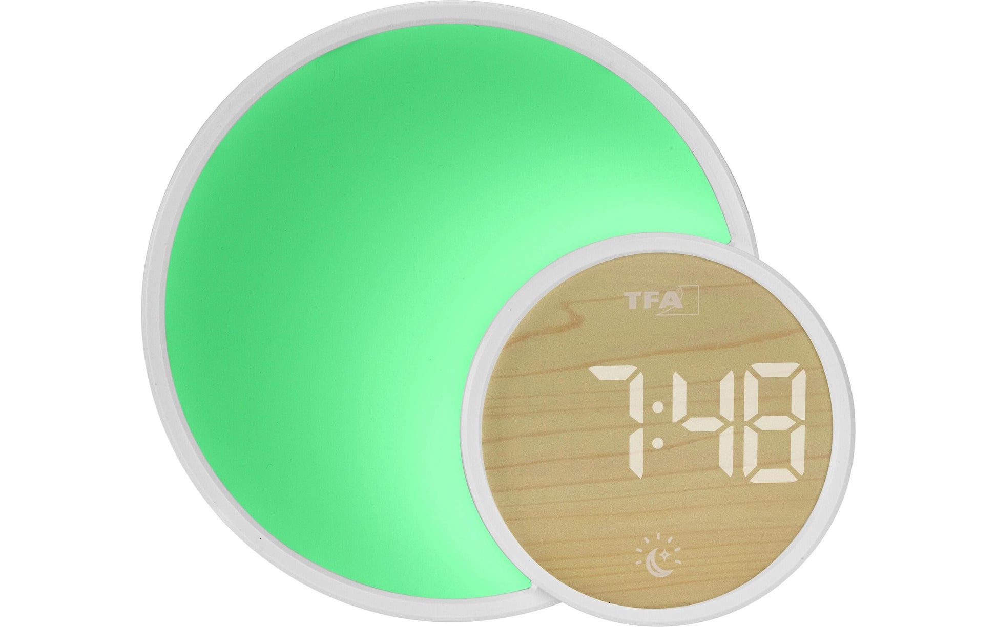 TFA-Dostmann TFA Dostmann Soluna Mini Lichtwecker – Wecklicht, Nachtlicht, Schlummerfunktion, USB, 5,9 × 12,2 × 14,0 cm, Weiss