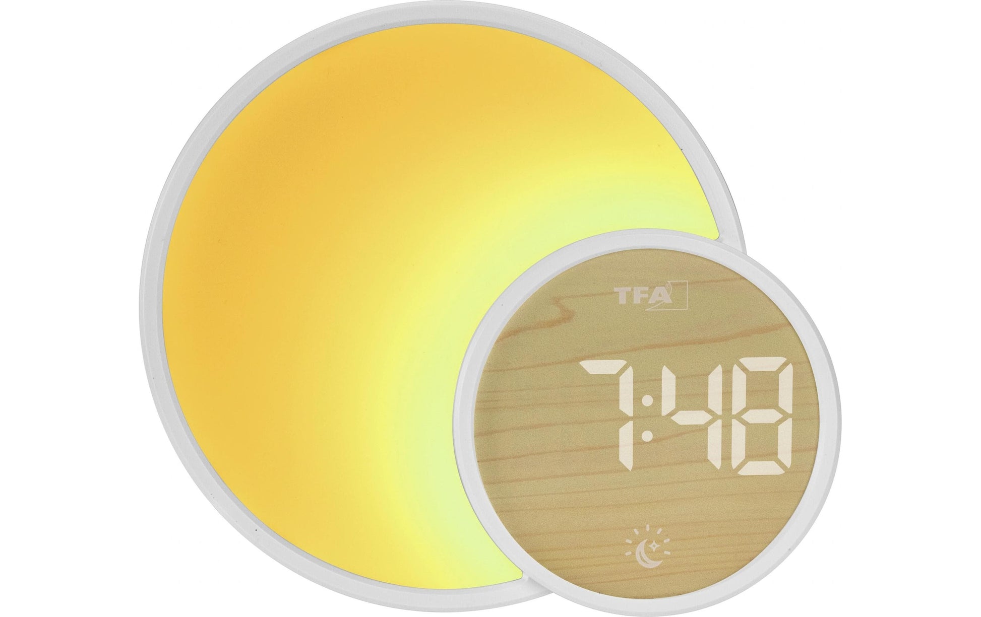 TFA-Dostmann TFA Dostmann Soluna Mini Lichtwecker – Wecklicht, Nachtlicht, Schlummerfunktion, USB, 5,9 × 12,2 × 14,0 cm, Weiss