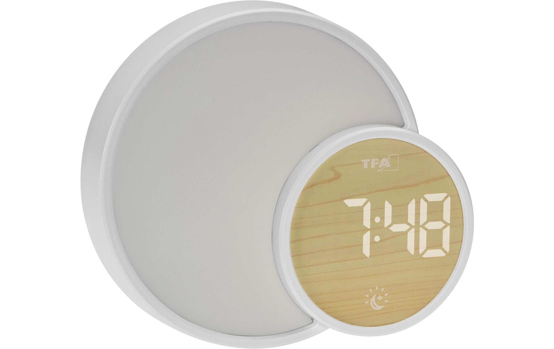 TFA-Dostmann TFA Dostmann Soluna Mini Lichtwecker – Wecklicht, Nachtlicht, Schlummerfunktion, USB, 5,9 × 12,2 × 14,0 cm, Weiss