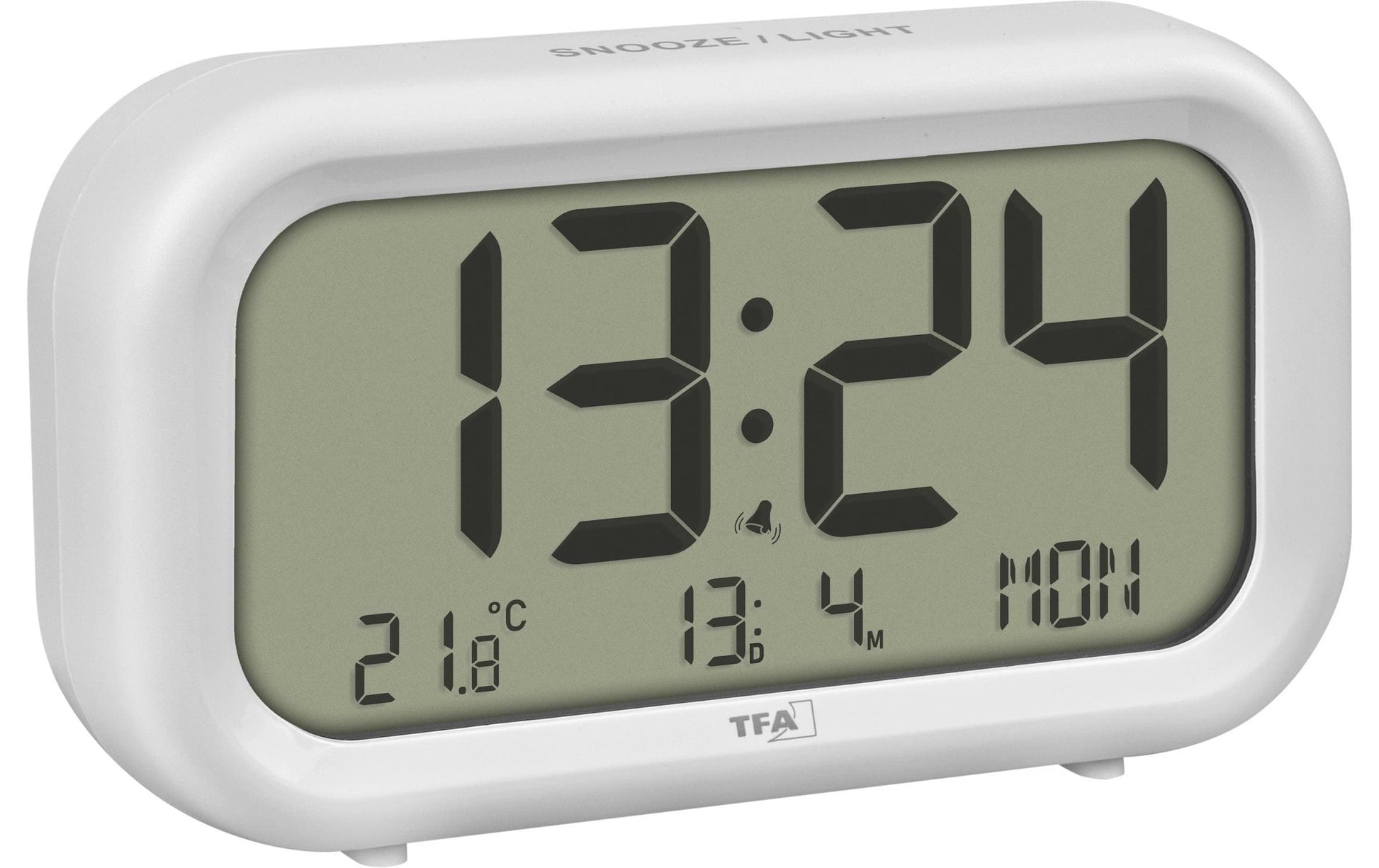 TFA-Dostmann TFA Dostmann NOCTA Digitalwecker – Snooze, Thermometer, 11,5 × 6,6 × 3,1 cm, Weiss