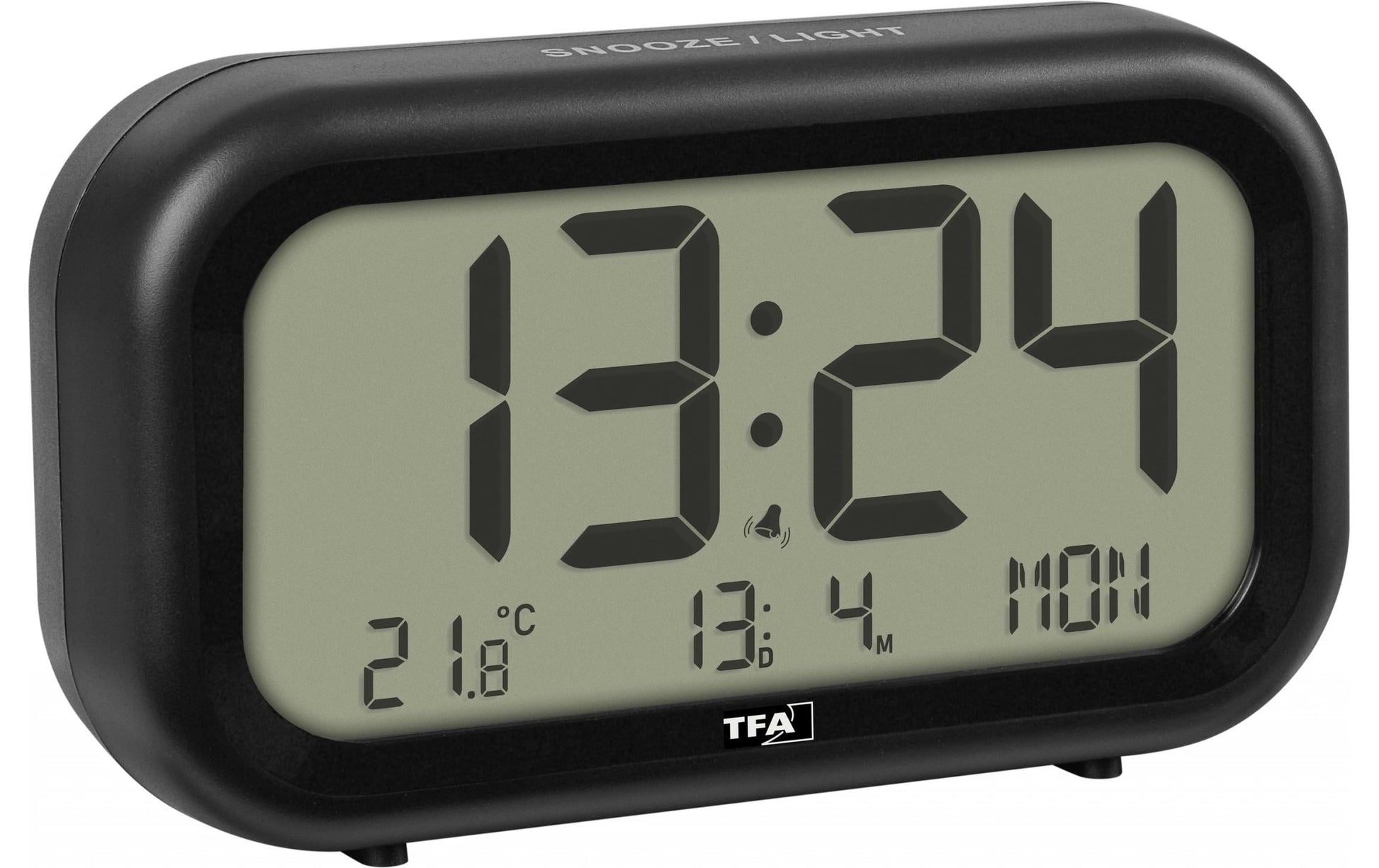 TFA-Dostmann TFA Dostmann NOCTA Digitalwecker – Snooze, Thermometer, Datum & Hintergrundbeleuchtung, Schwarz